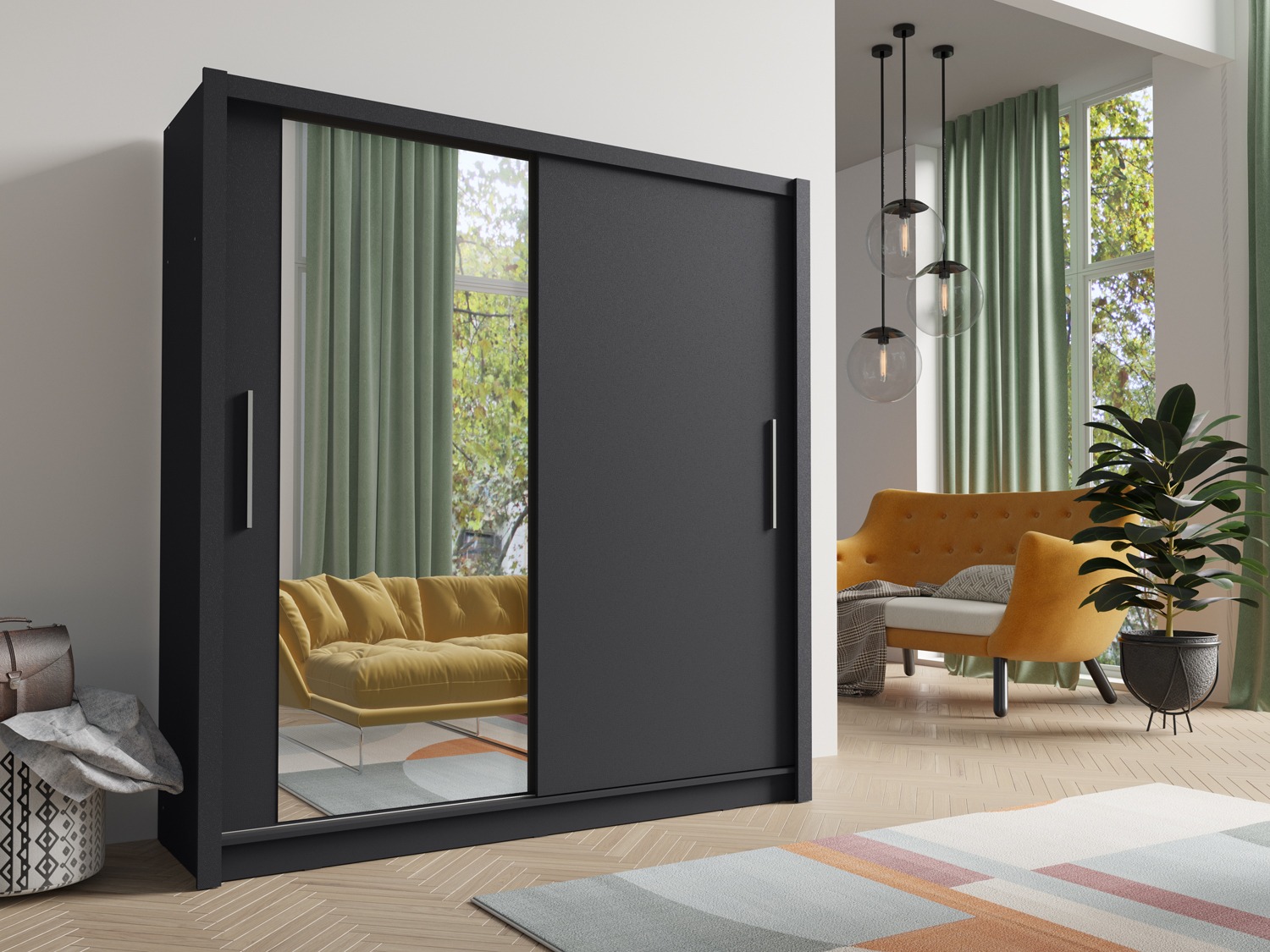 Garderobna omara Baytown 155 (Grafit)