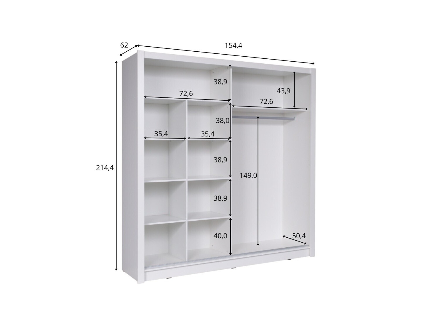 Garderobna omara Baytown 155 (Bela)