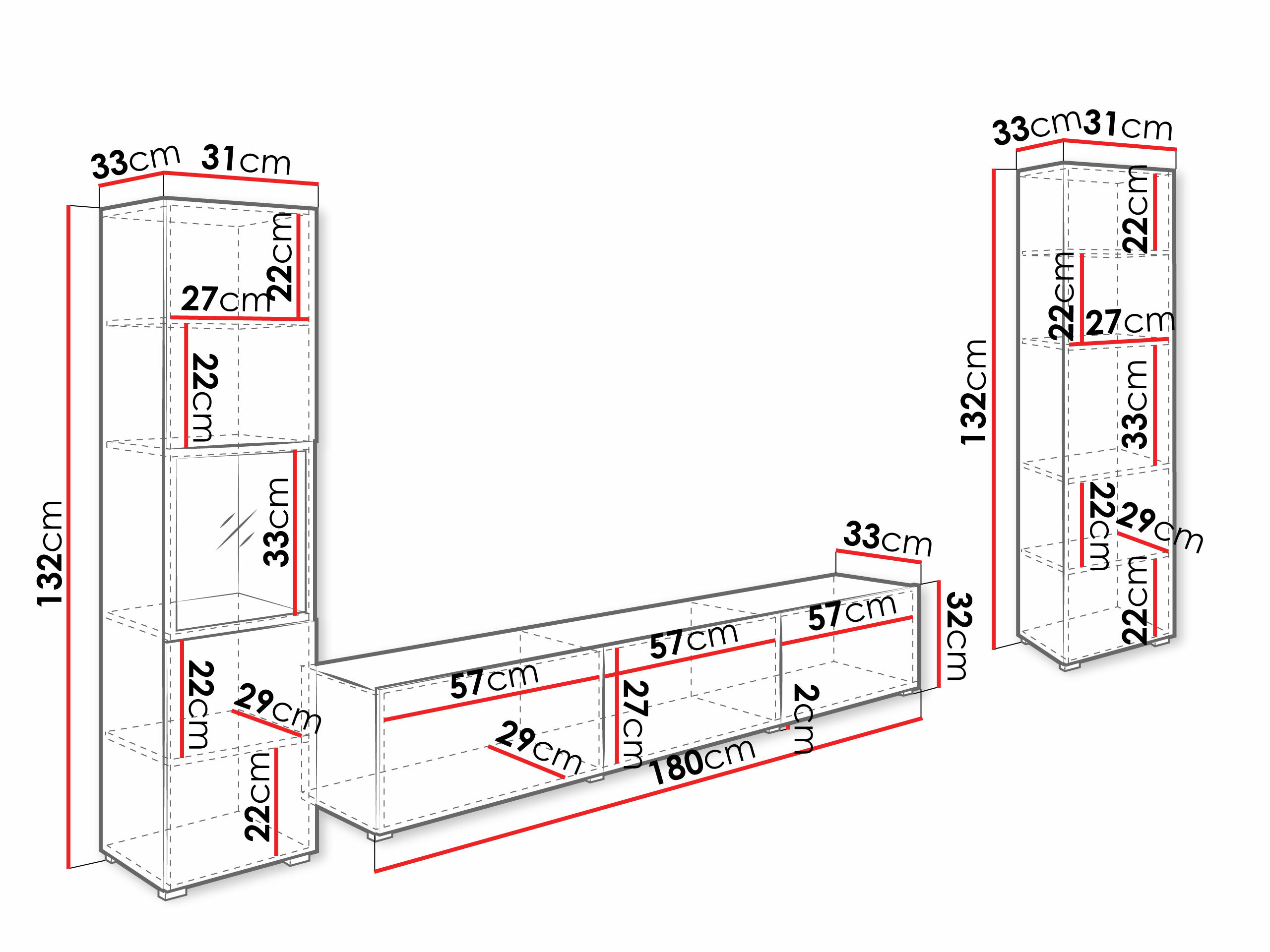 Komplet za dnevno sobo Sarasota 193 (Bela + Wotan hrast)