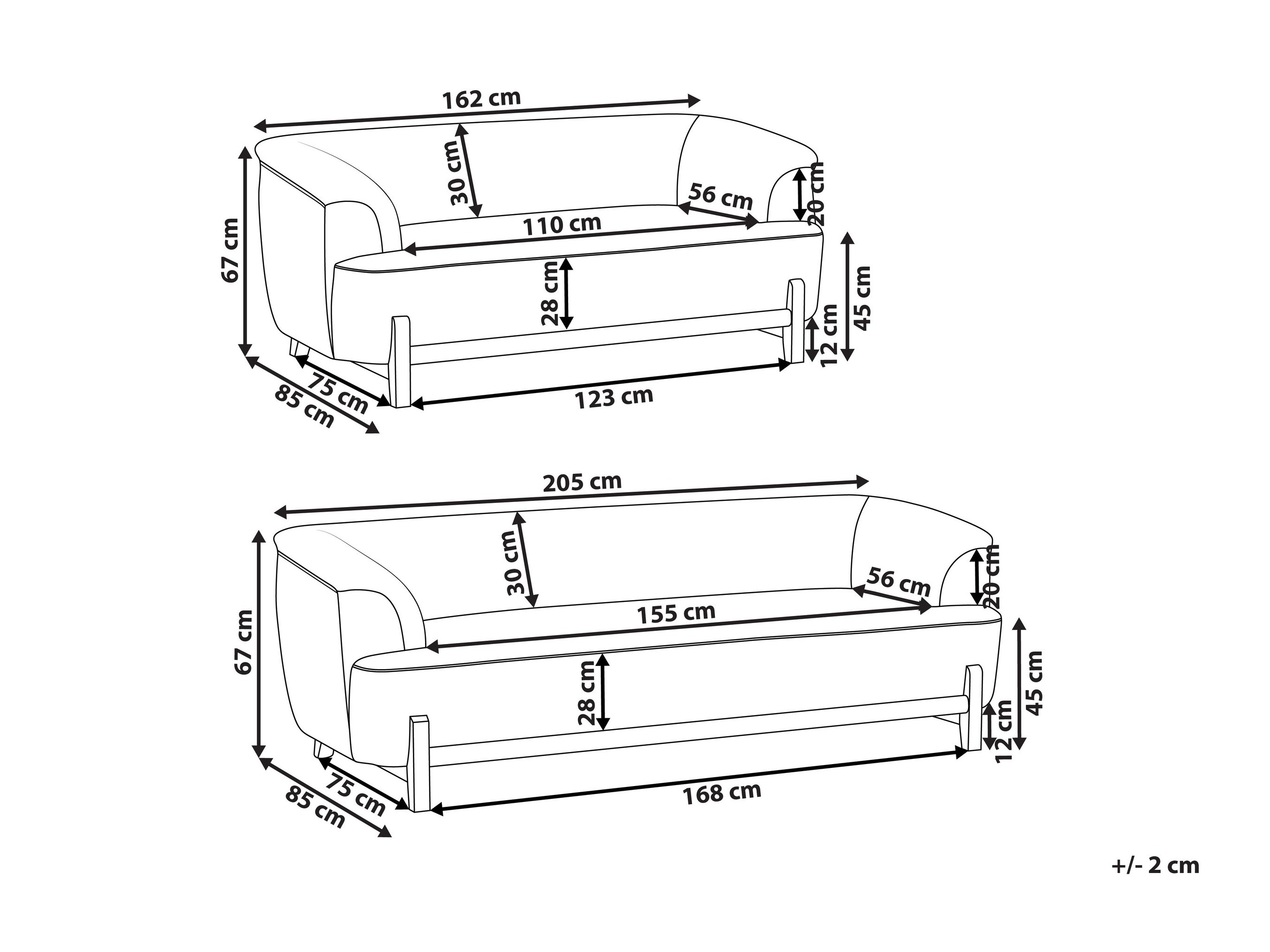 Komplet oblazinjenega pohištva Berwyn 2881 (Svetlo siva)