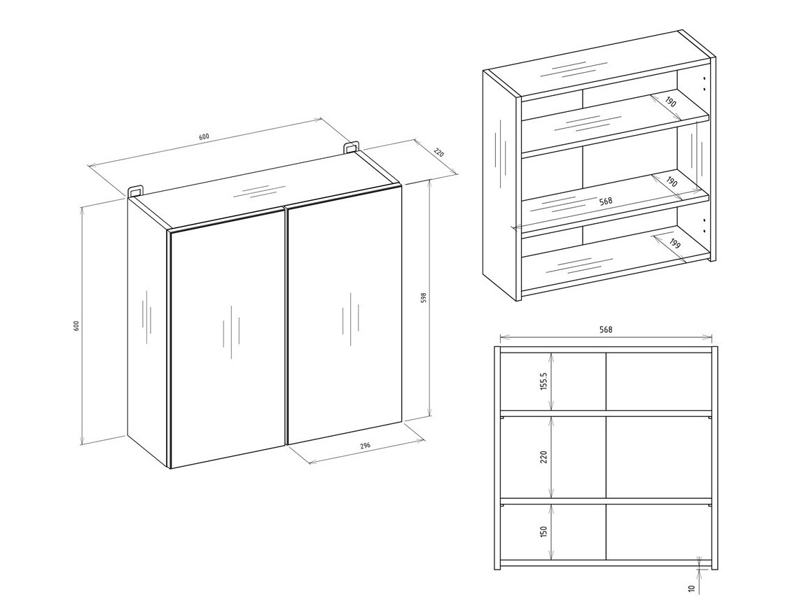 Kopalniška omarica z ogledalom Balelbo 101 (Artisan hrast)
