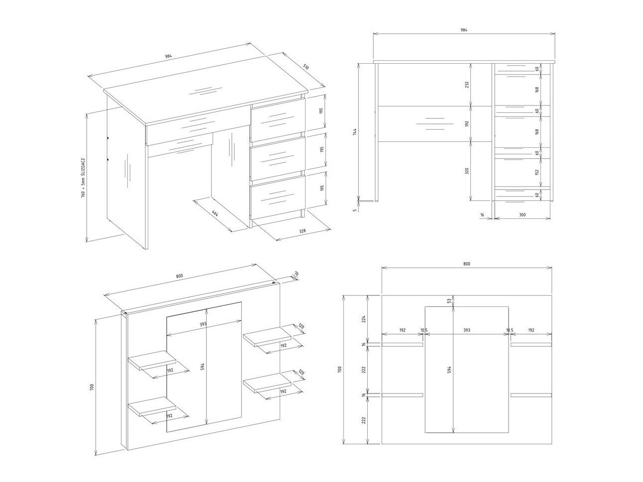 Toaletna mizica Mandeville 351 (Desno)