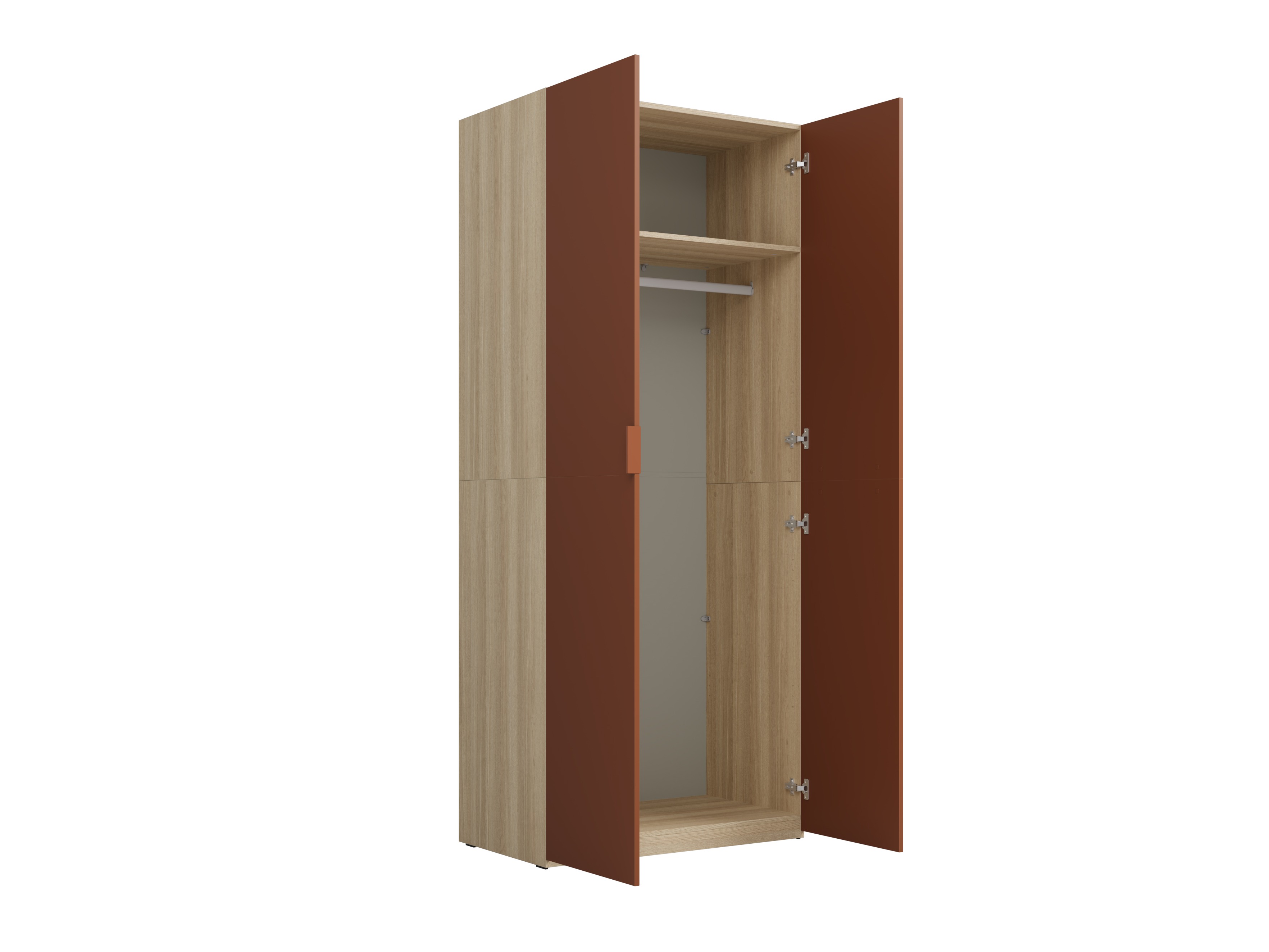 Garderobna omara Austin 387 (Oranžna + Hrast)