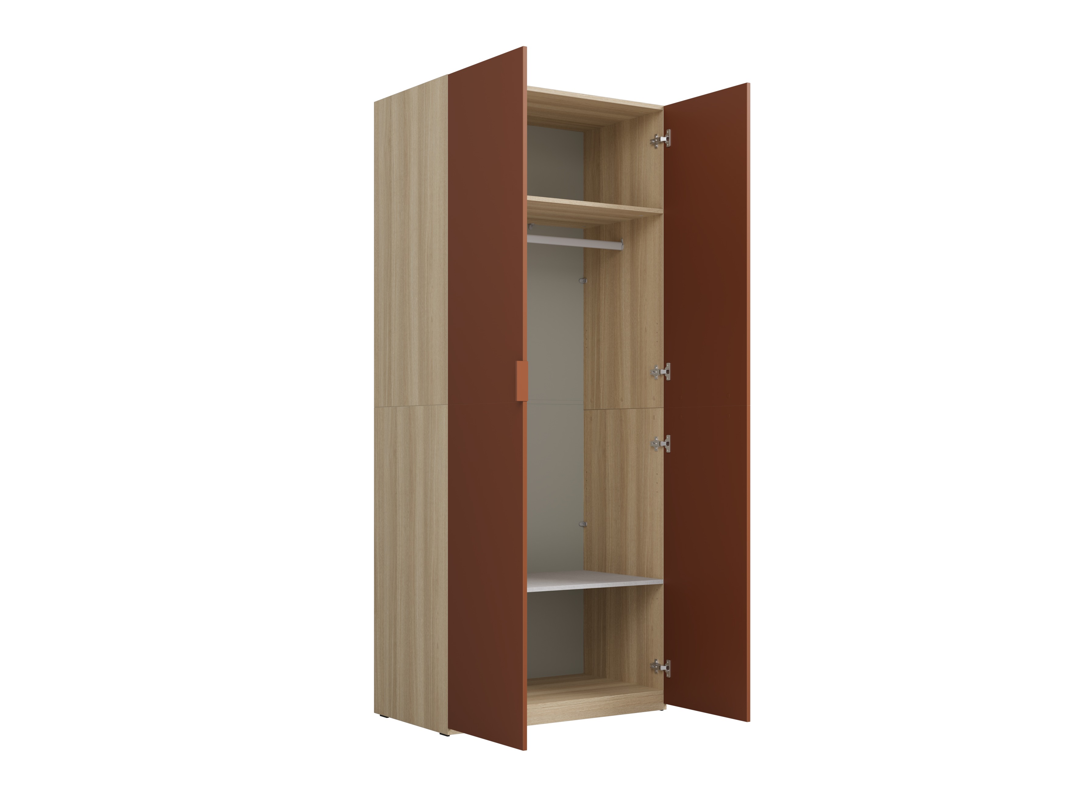 Garderobna omara Austin 387 (Oranžna + Hrast)