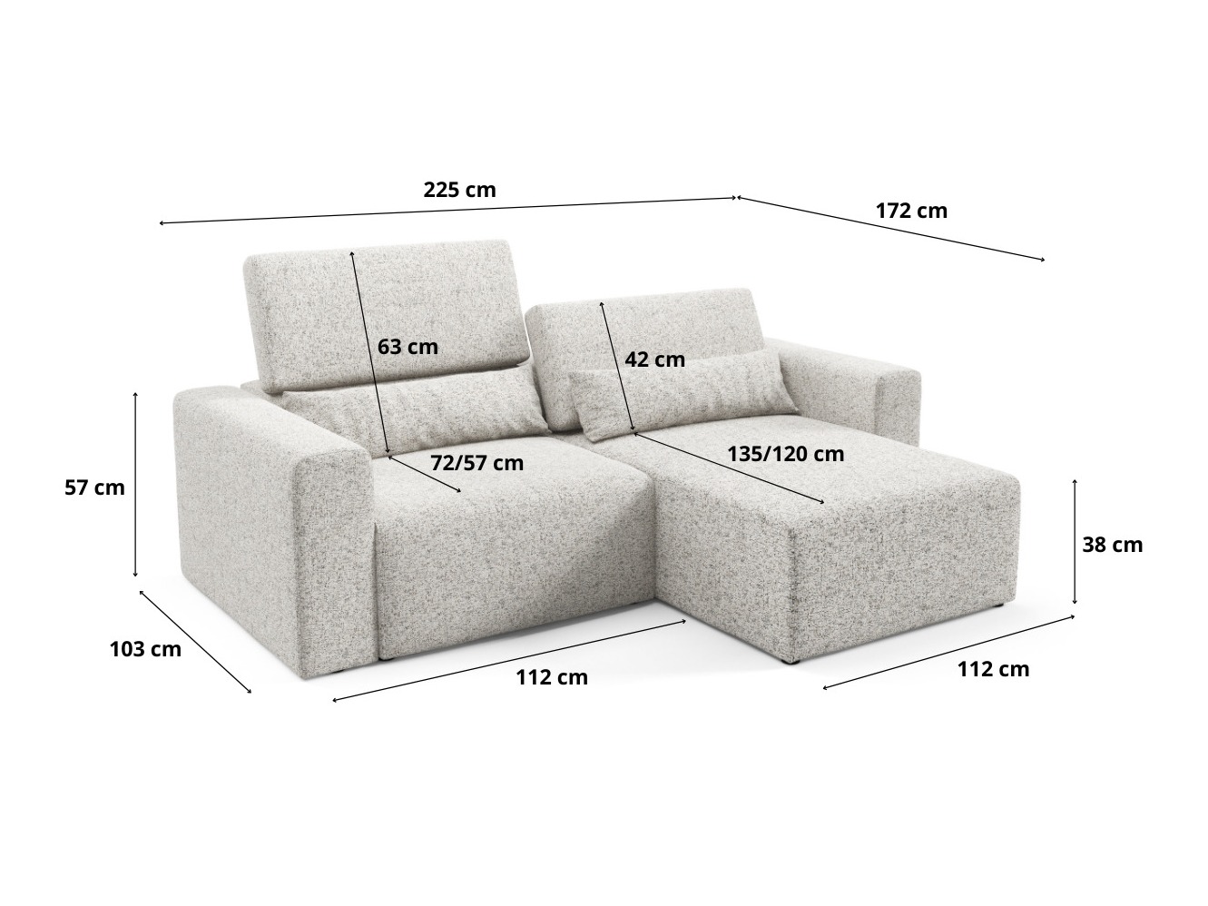 Modularna kotna sedežna garnitura Franklin 212 (Puente 06)
