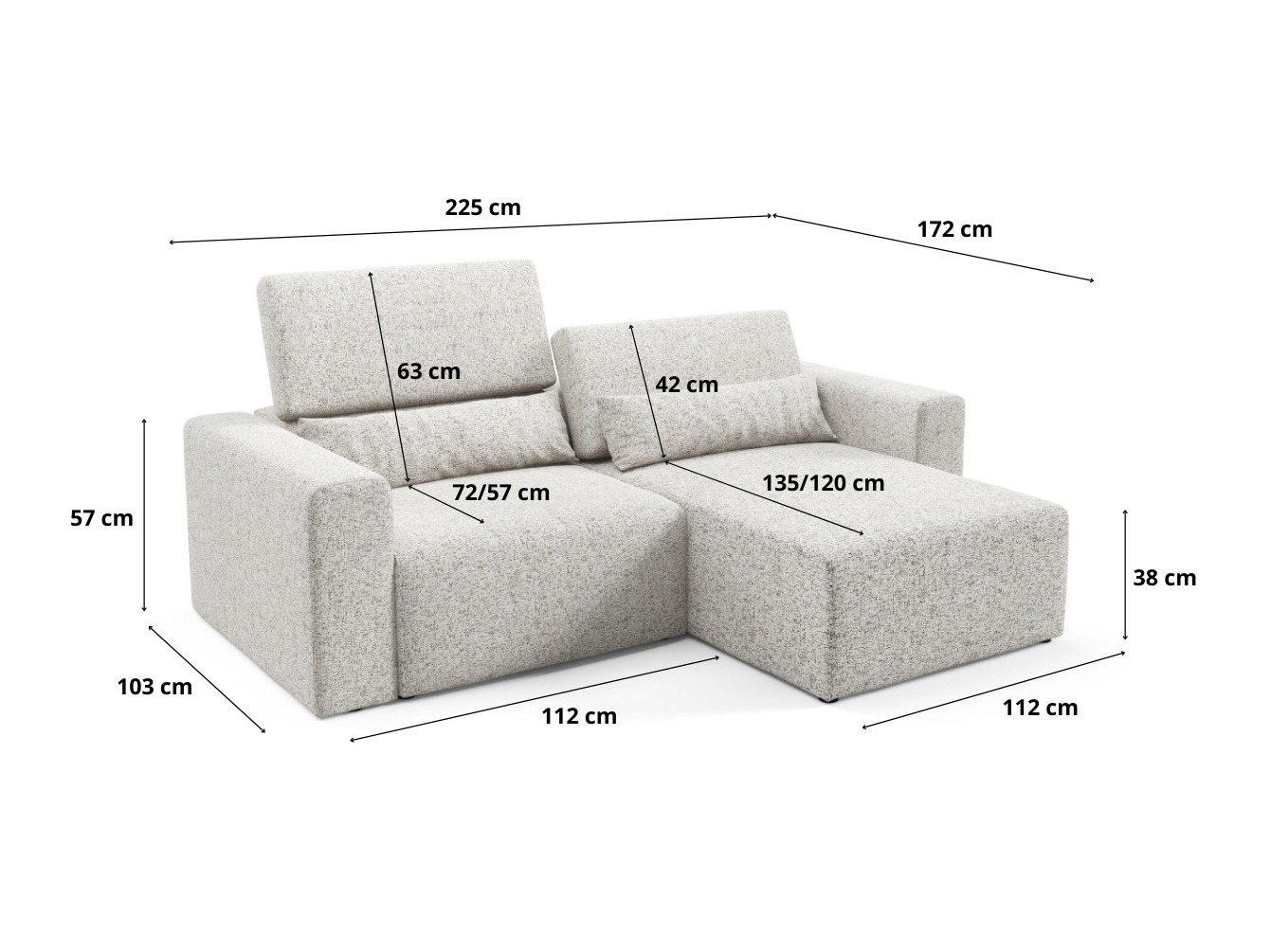 Modularna kotna sedežna garnitura Virorle 105 (Puente 11)