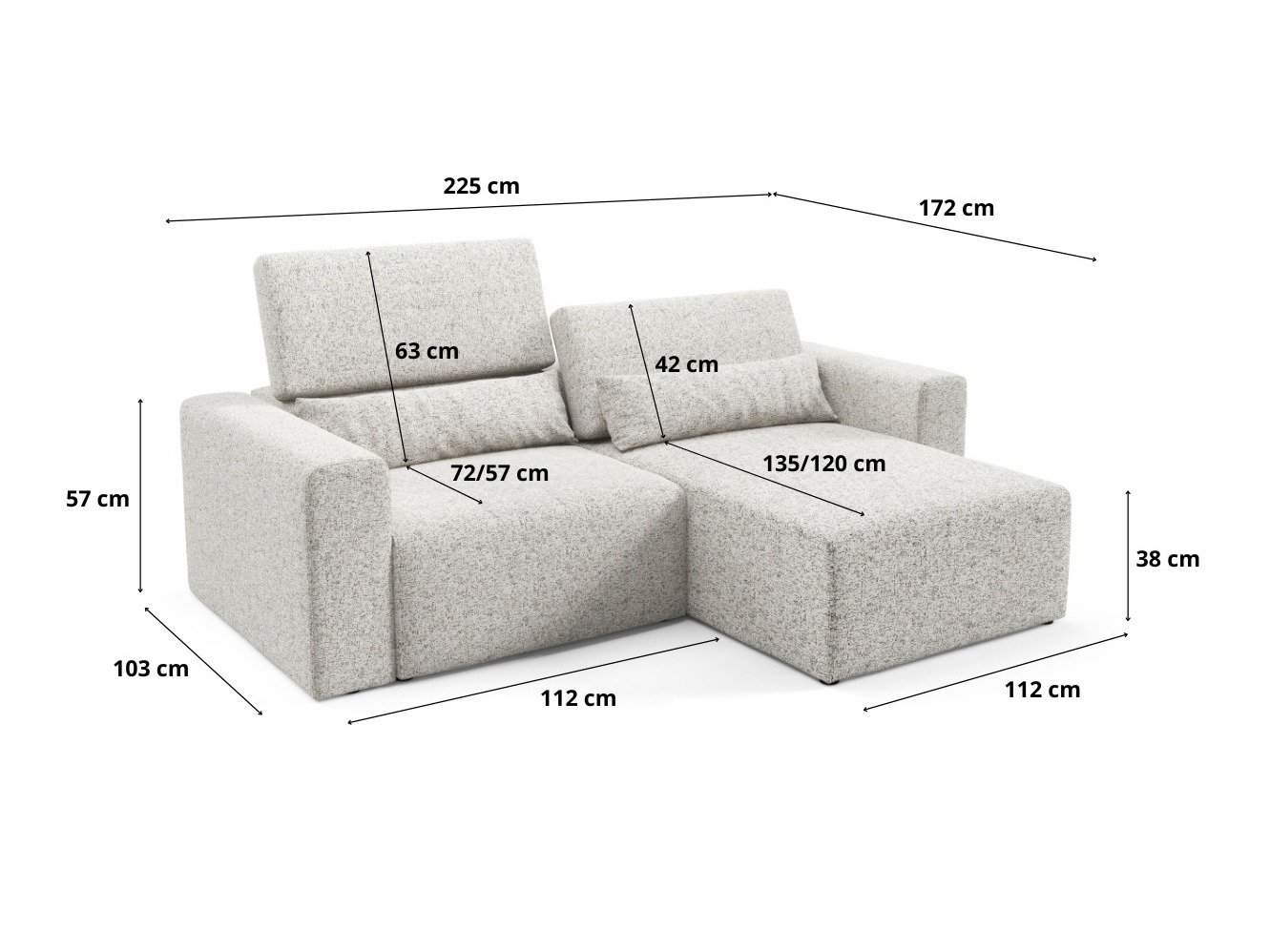 Modularna kotna sedežna garnitura Virorle 105 (Puente 34)