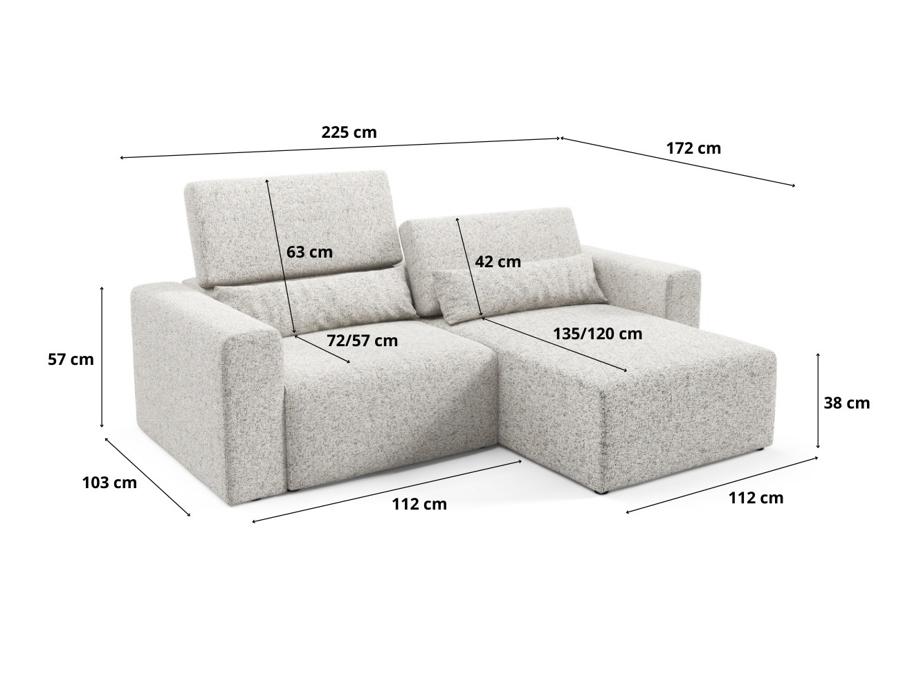 Modularna kotna sedežna garnitura Virorle 105 (Puente 92)