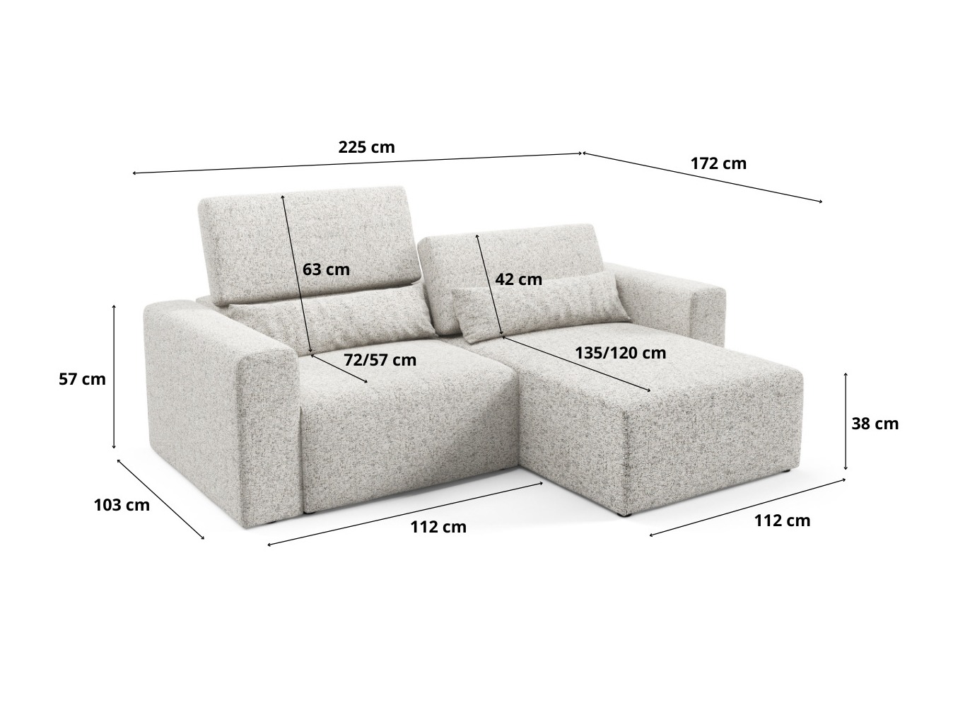 Modularna kotna sedežna garnitura Virorle 105 (Puente 94)