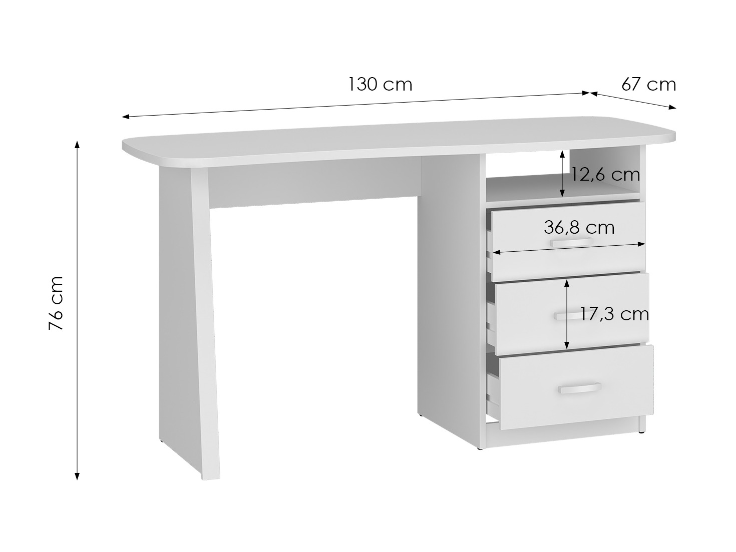 Pisalna miza Ontario 204 (Bela)
