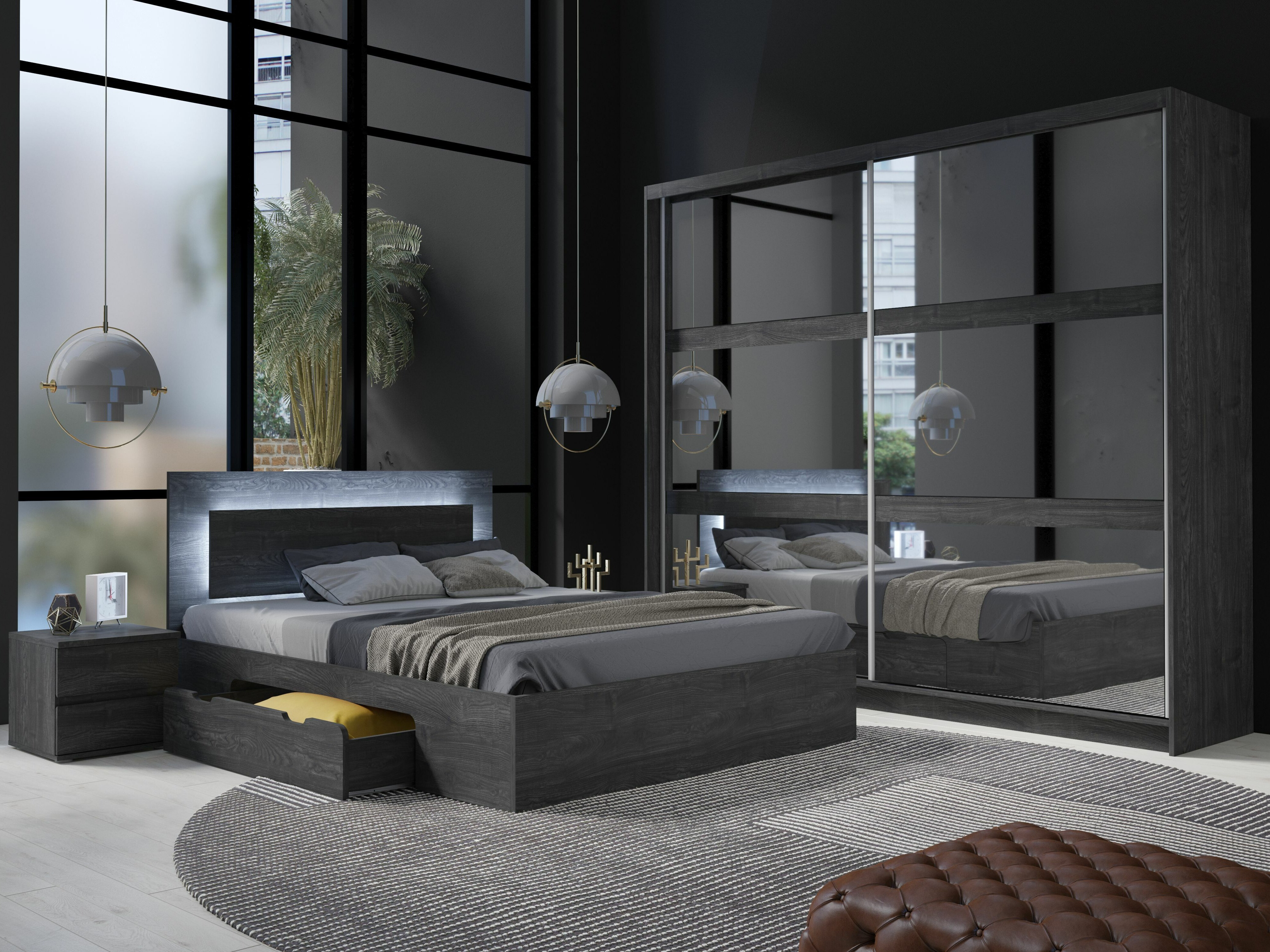 Garderobna omara Fivnola 101 (Črna)