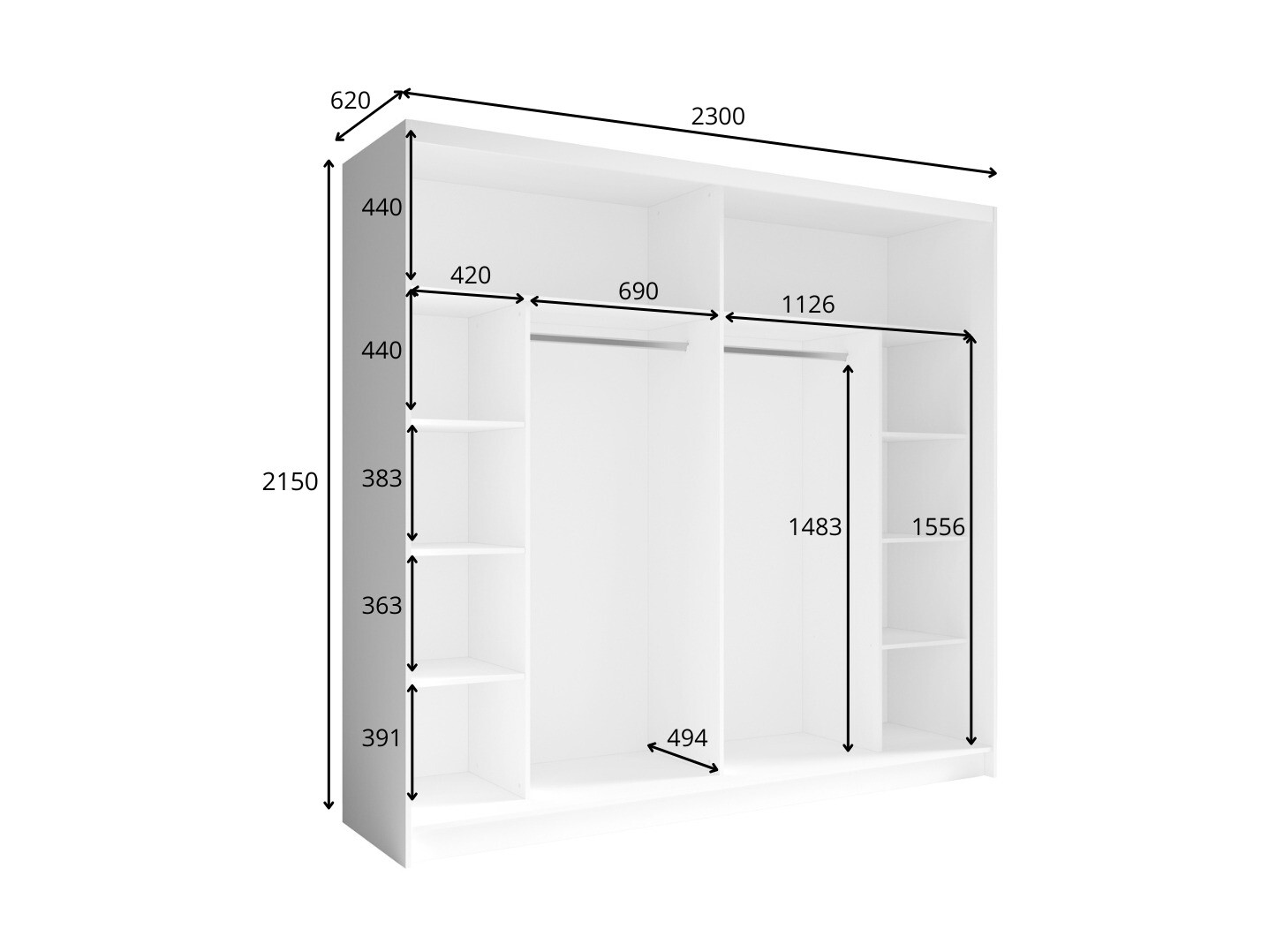 Garderobna omara Fivnola 101 (Wellington hrast)