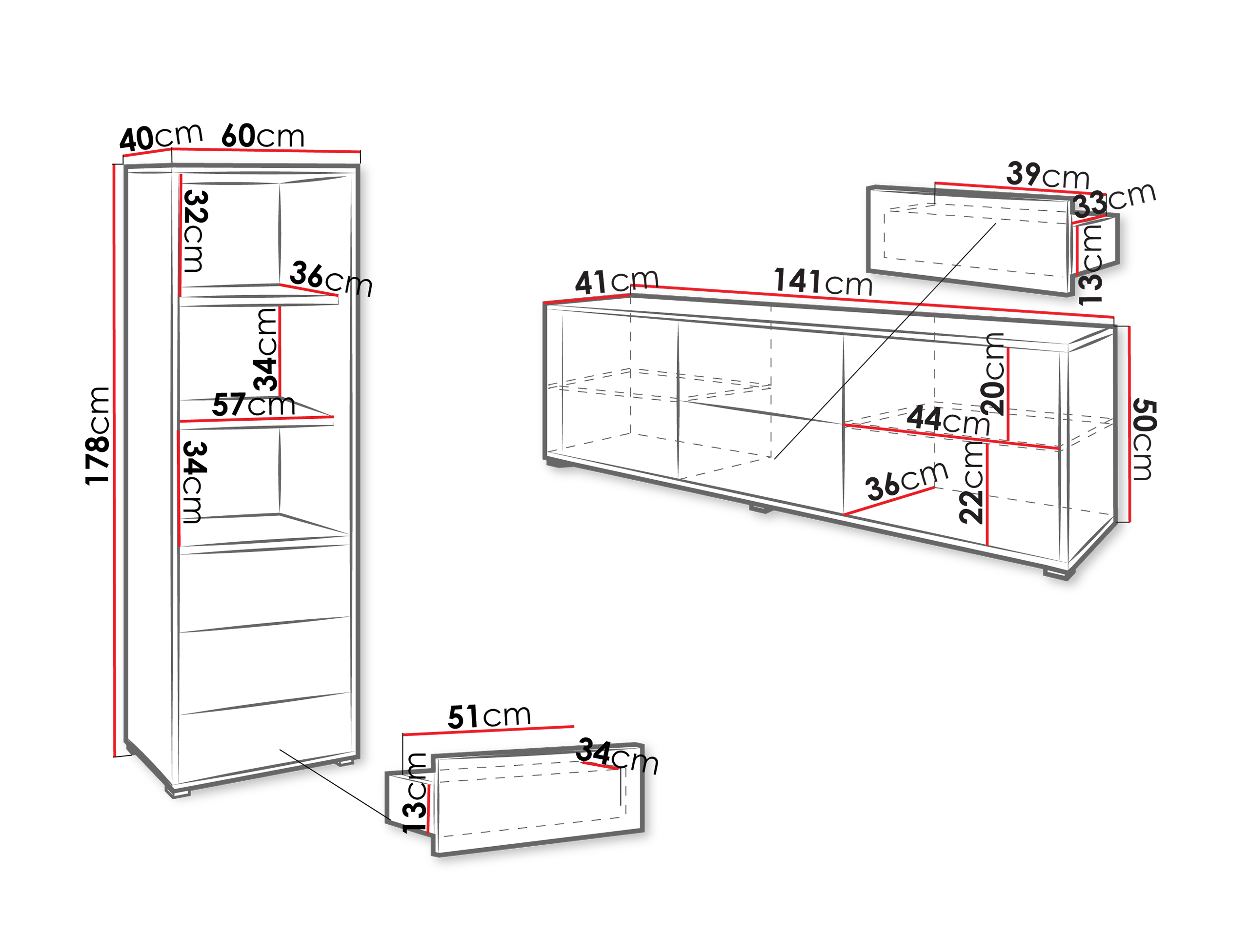 Komplet za dnevno sobo Comfivo Tutela IV (Bela)