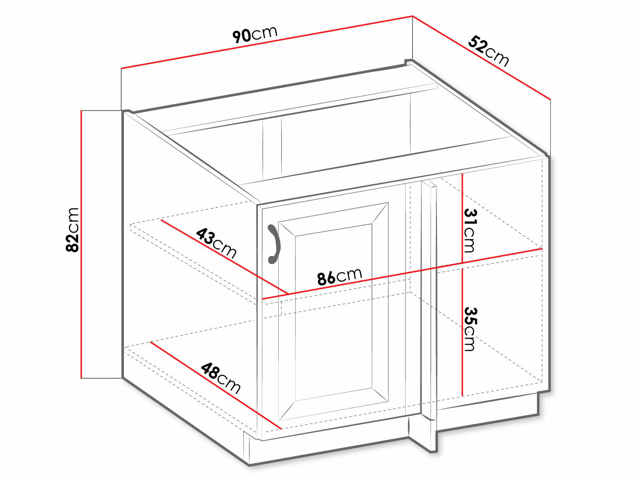Modularna omarica z vrati Retro White 100