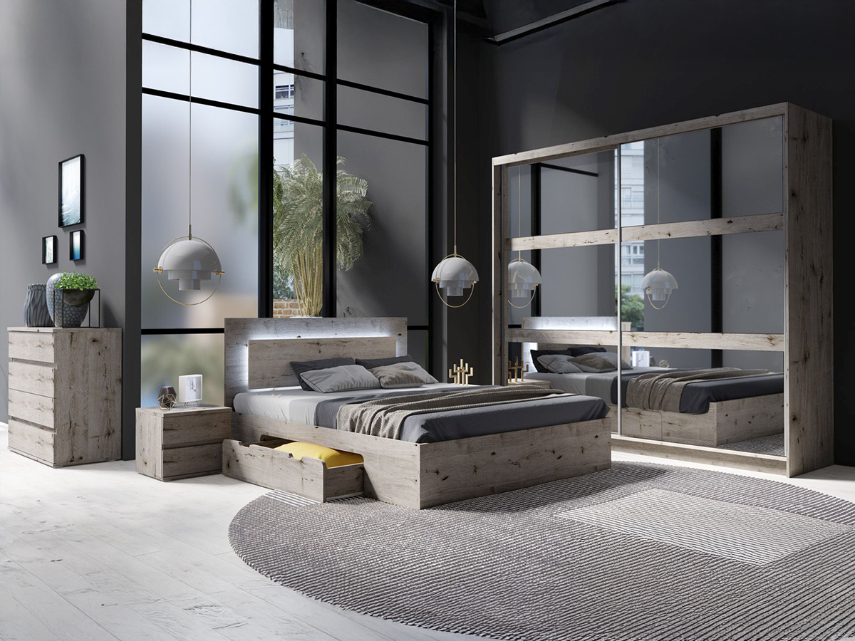 Komplet spalnic Fivnola 104 (Wellington hrast)