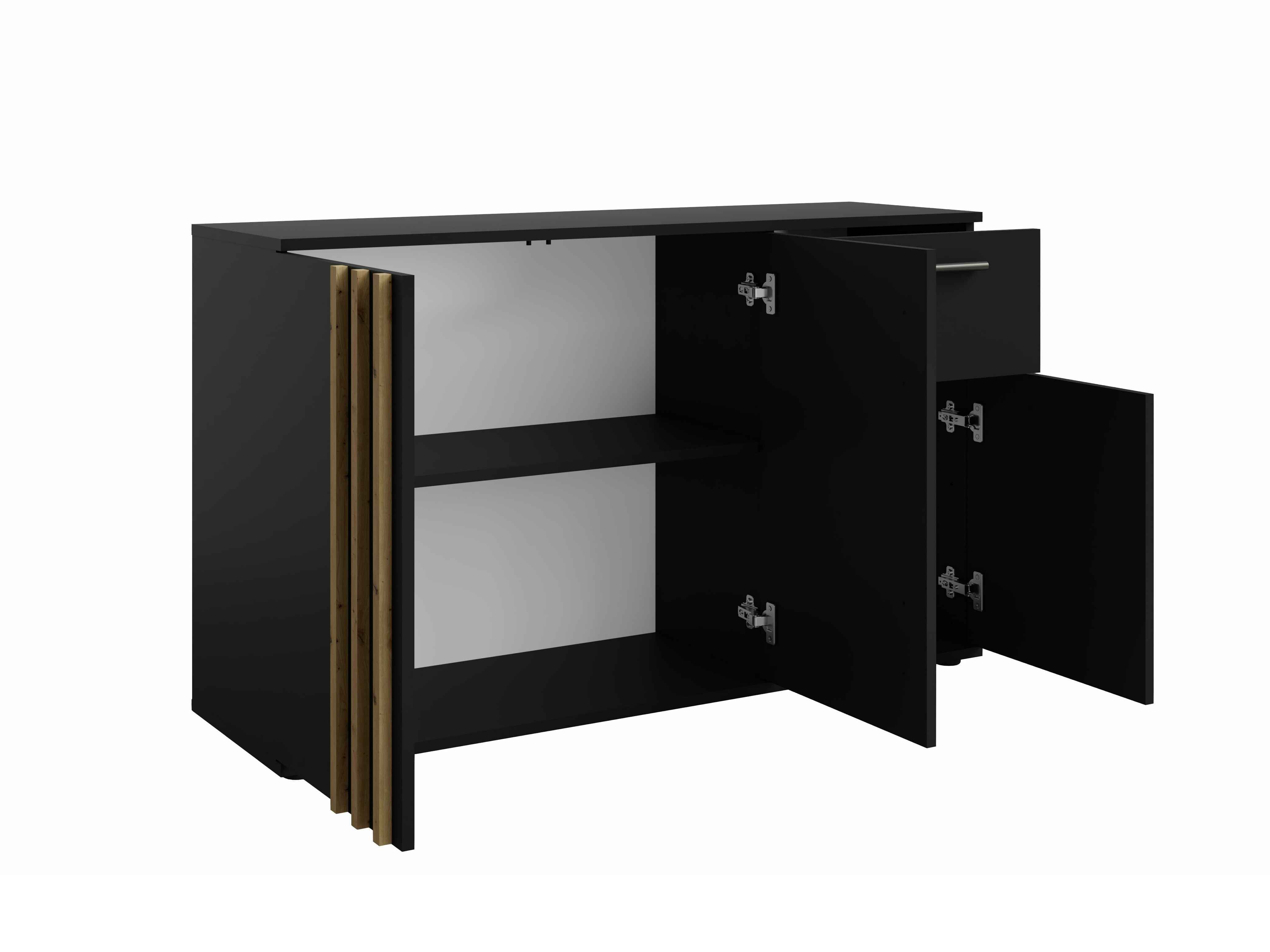 Komoda Baytown 159 (Črna + Artisan hrast)