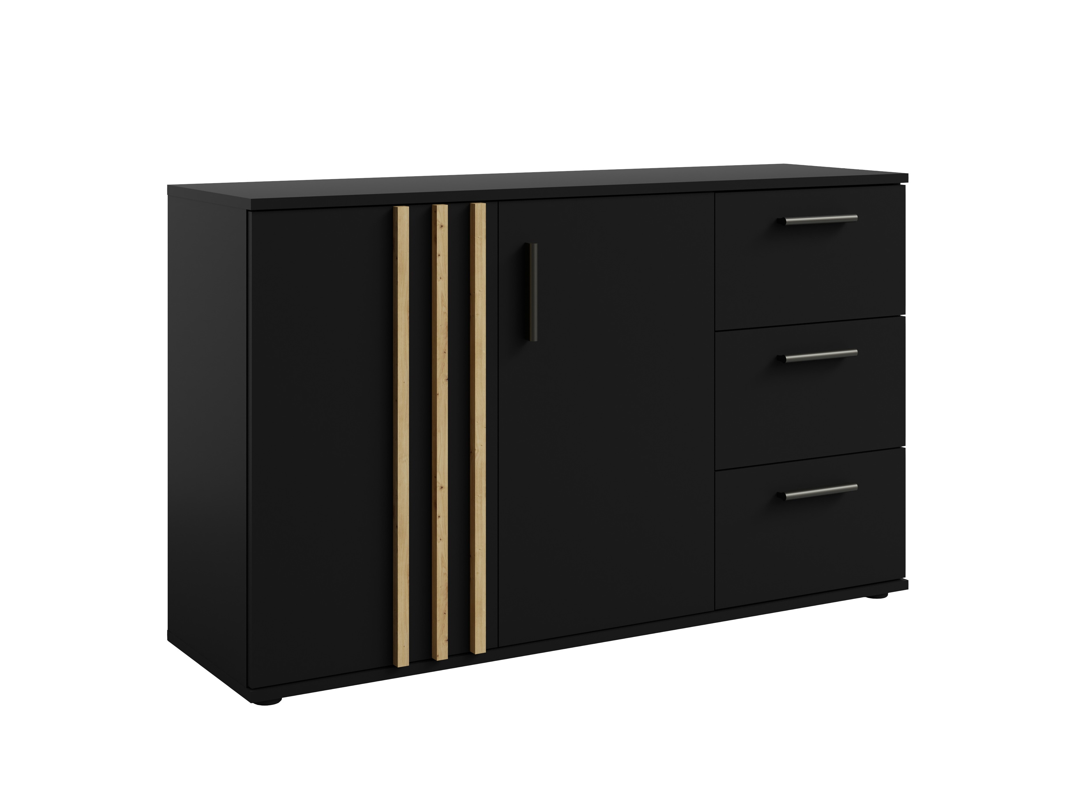 Komoda Baytown 160 (Črna + Artisan hrast)