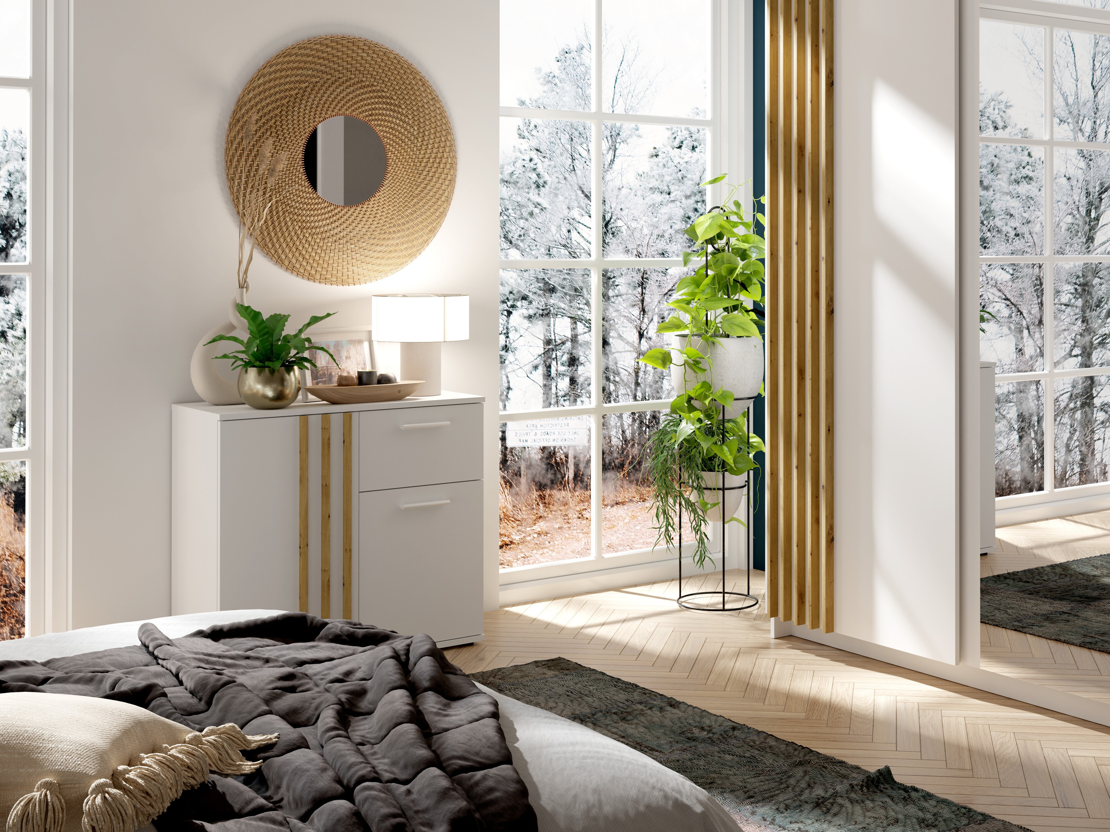 Komoda Baytown 161 (Bela + Artisan hrast)