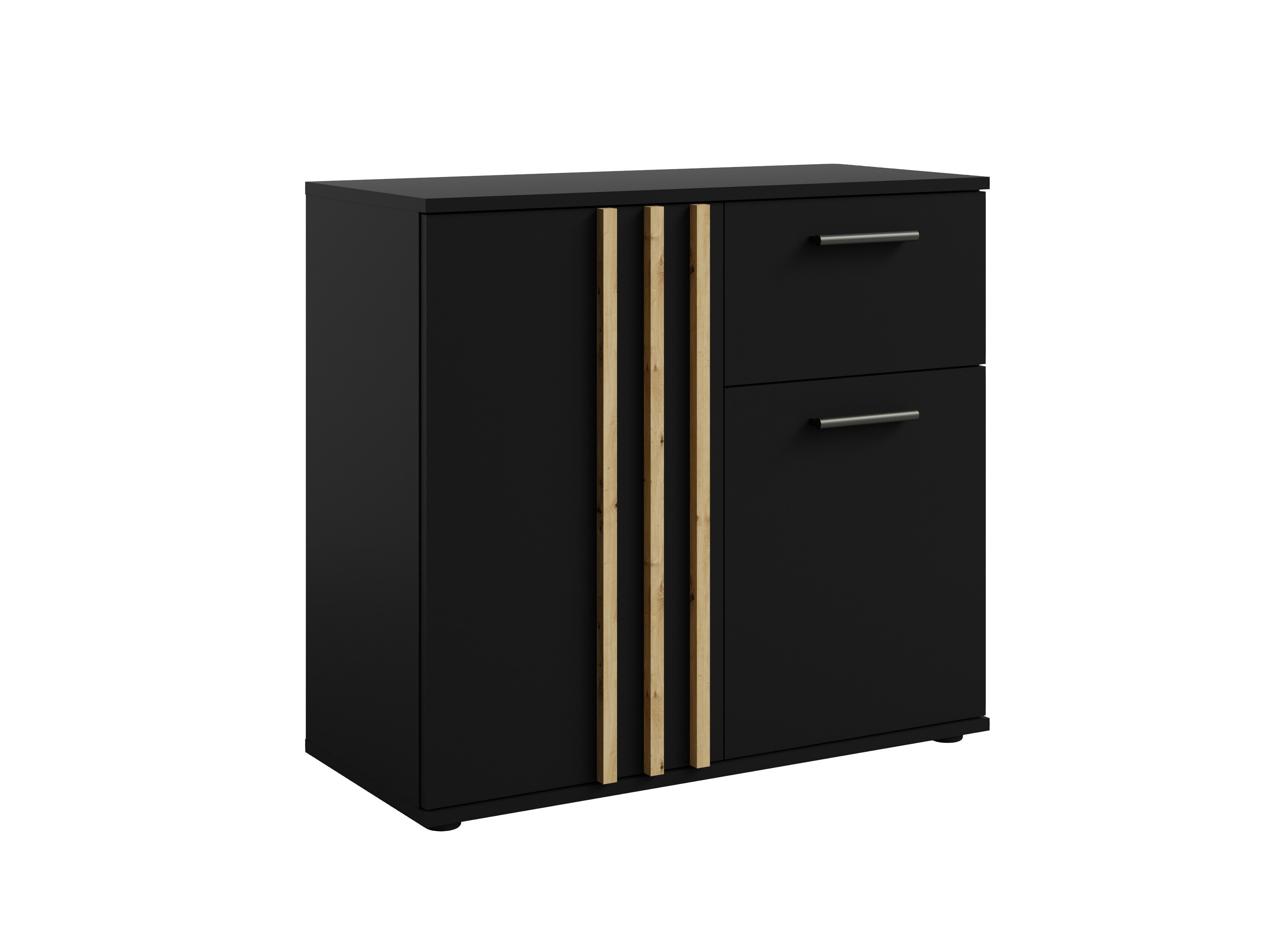 Komoda Baytown 161 (Črna + Artisan hrast)
