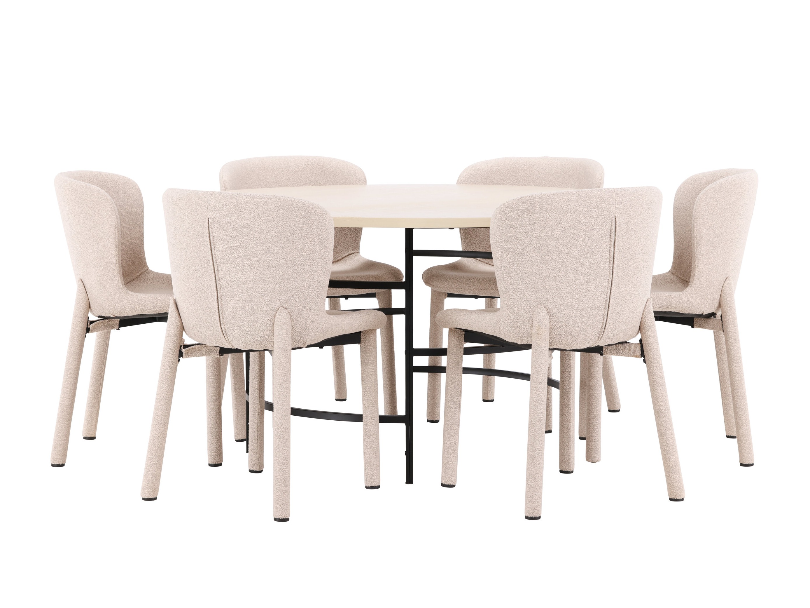 Jedilniški komplet Dallas 4987 (Svetlo rjava + Črna)