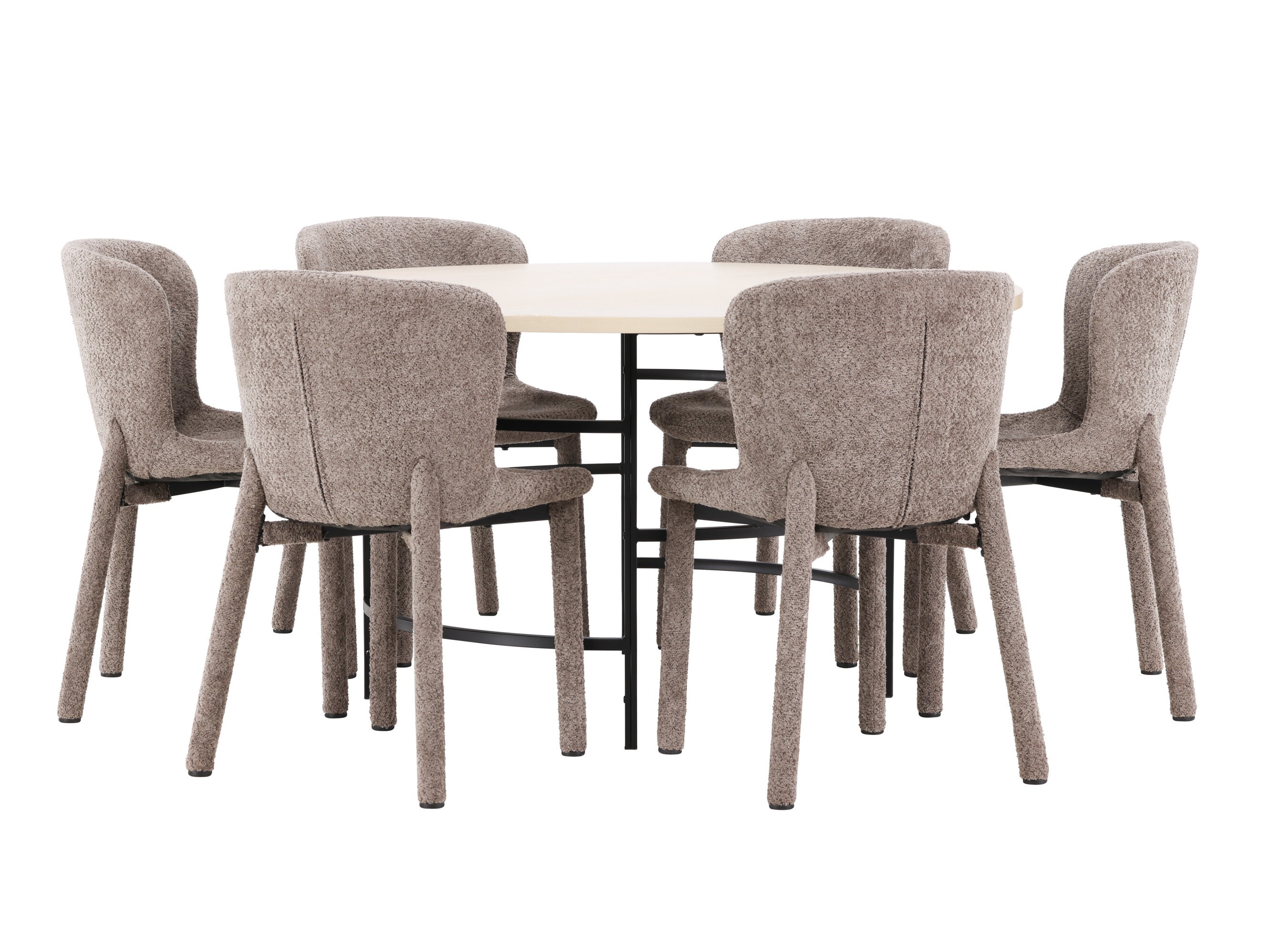 Jedilniški komplet Dallas 4987 (Svetlo rjava + Črna)