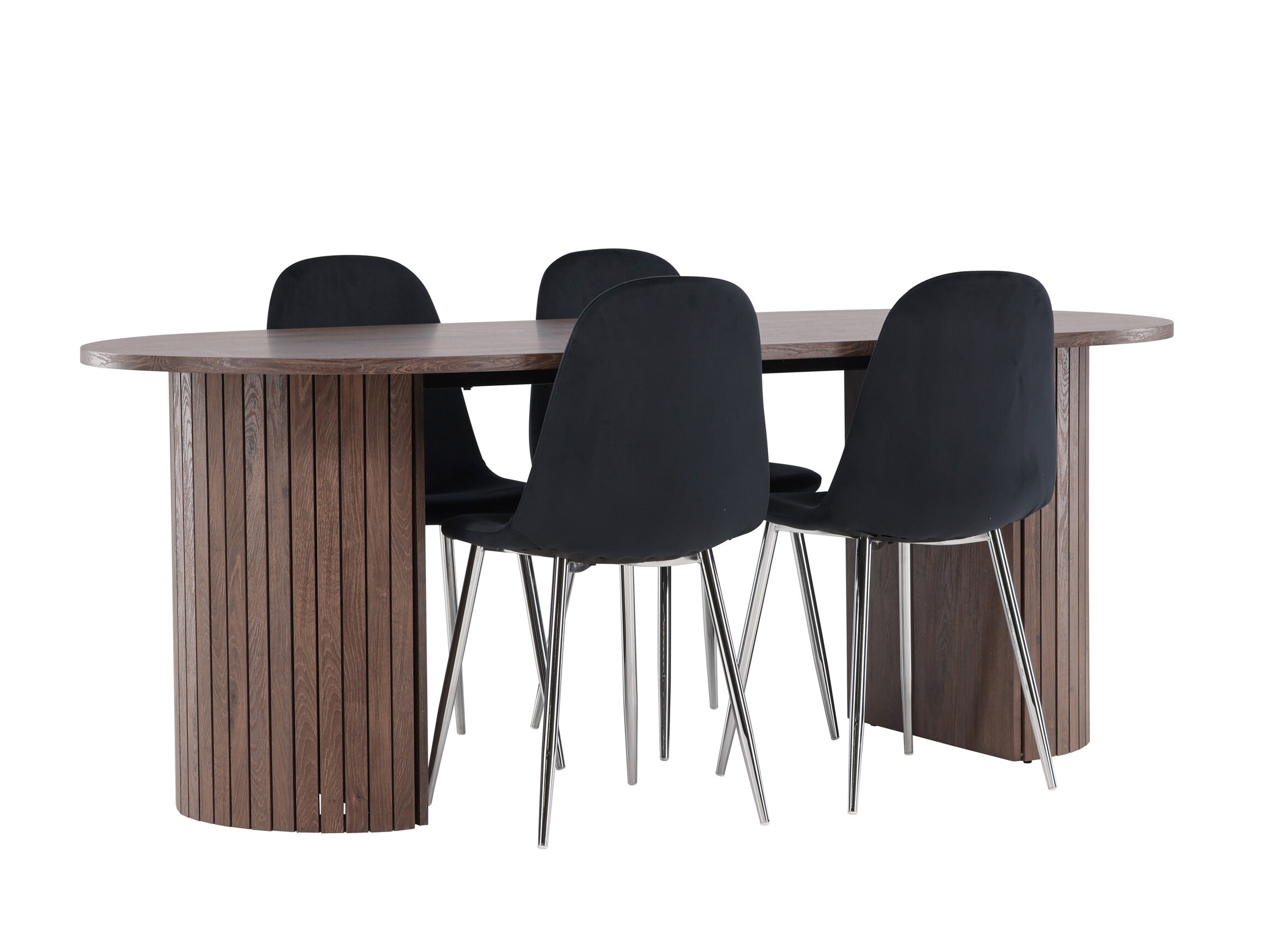 Jedilniški komplet Dallas 4995 (Črna + Srebrna)