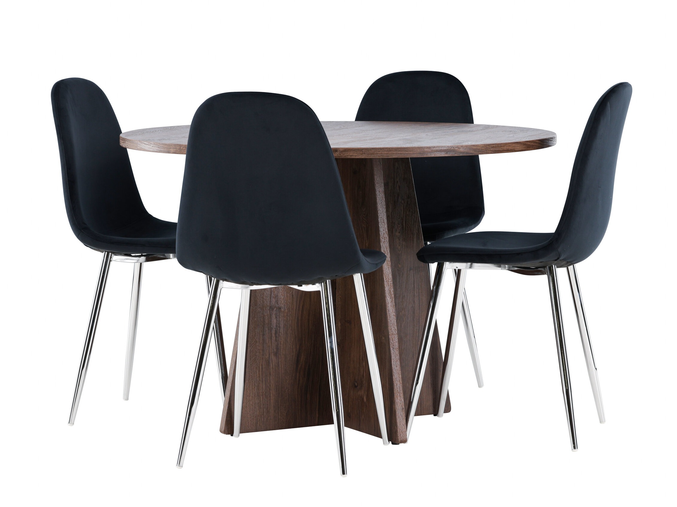 Jedilniški komplet Dallas 5009 (Črna + Srebrna)