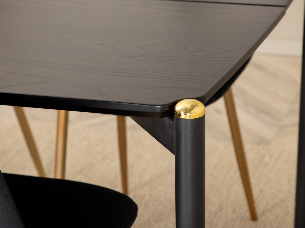 Jedilniški komplet Dallas 5016 (Črna + Zlata)