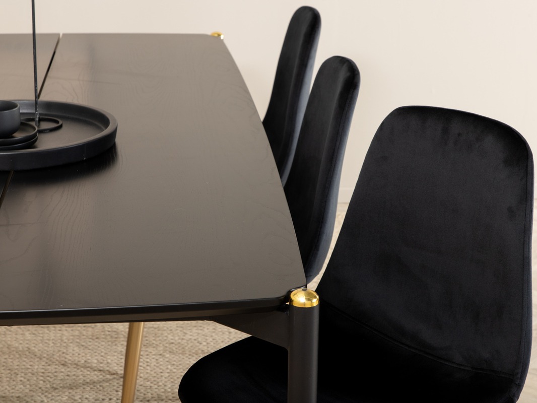 Jedilniški komplet Dallas 5016 (Črna + Zlata)