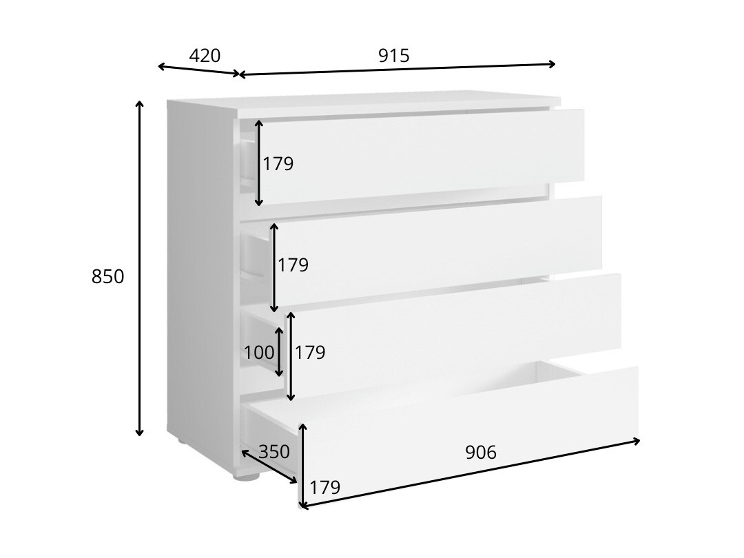 Komoda Fivnola 100 (Črni pepel)