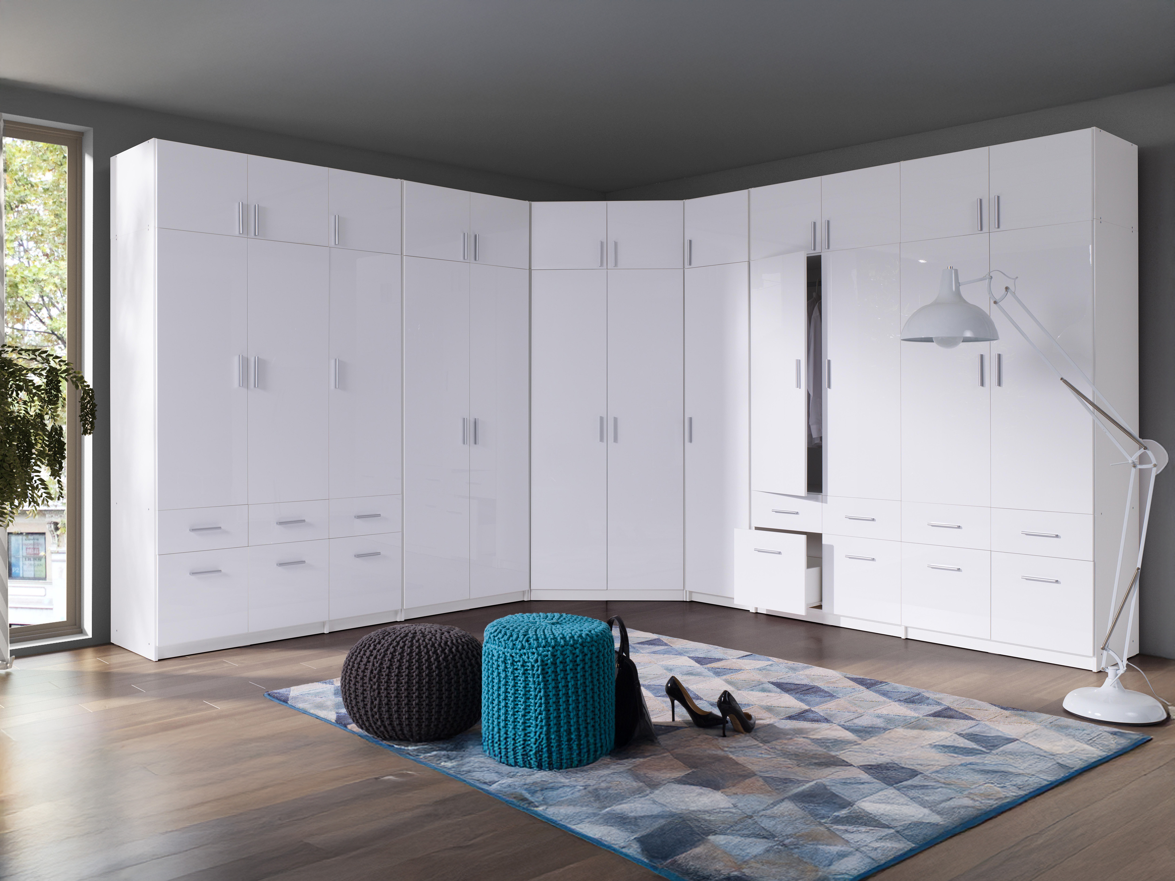 Garderobna omara Baytown 168 (Bela + Sijaj bela)