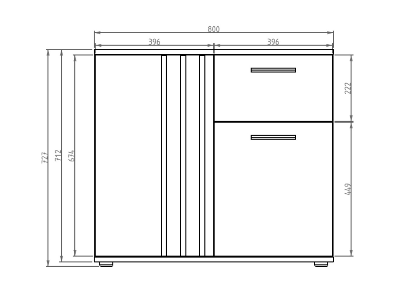 Komoda Baytown 161 (Črna + Artisan hrast)
