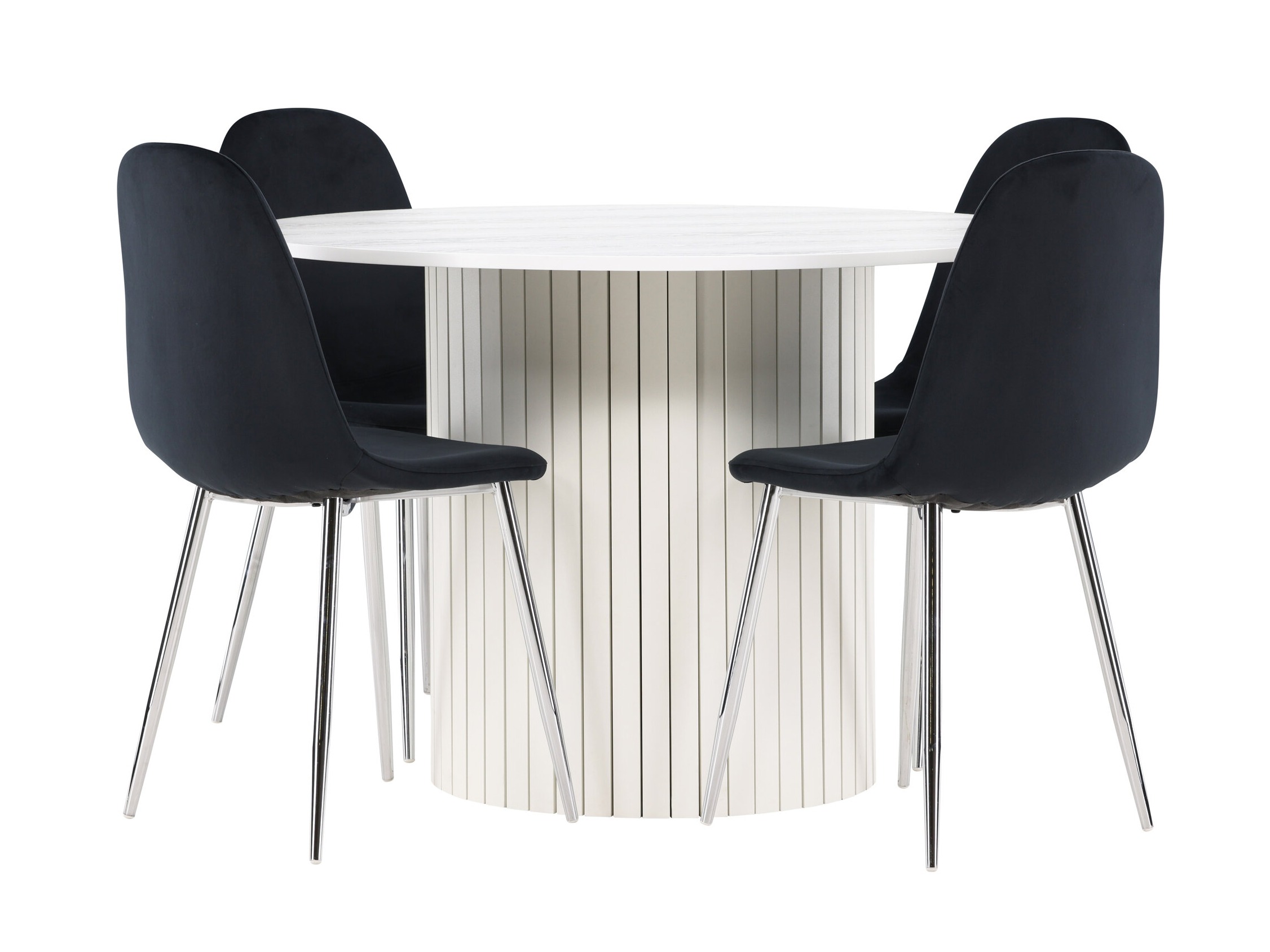 Jedilniški komplet Dallas 5028 (Črna + Srebrna)