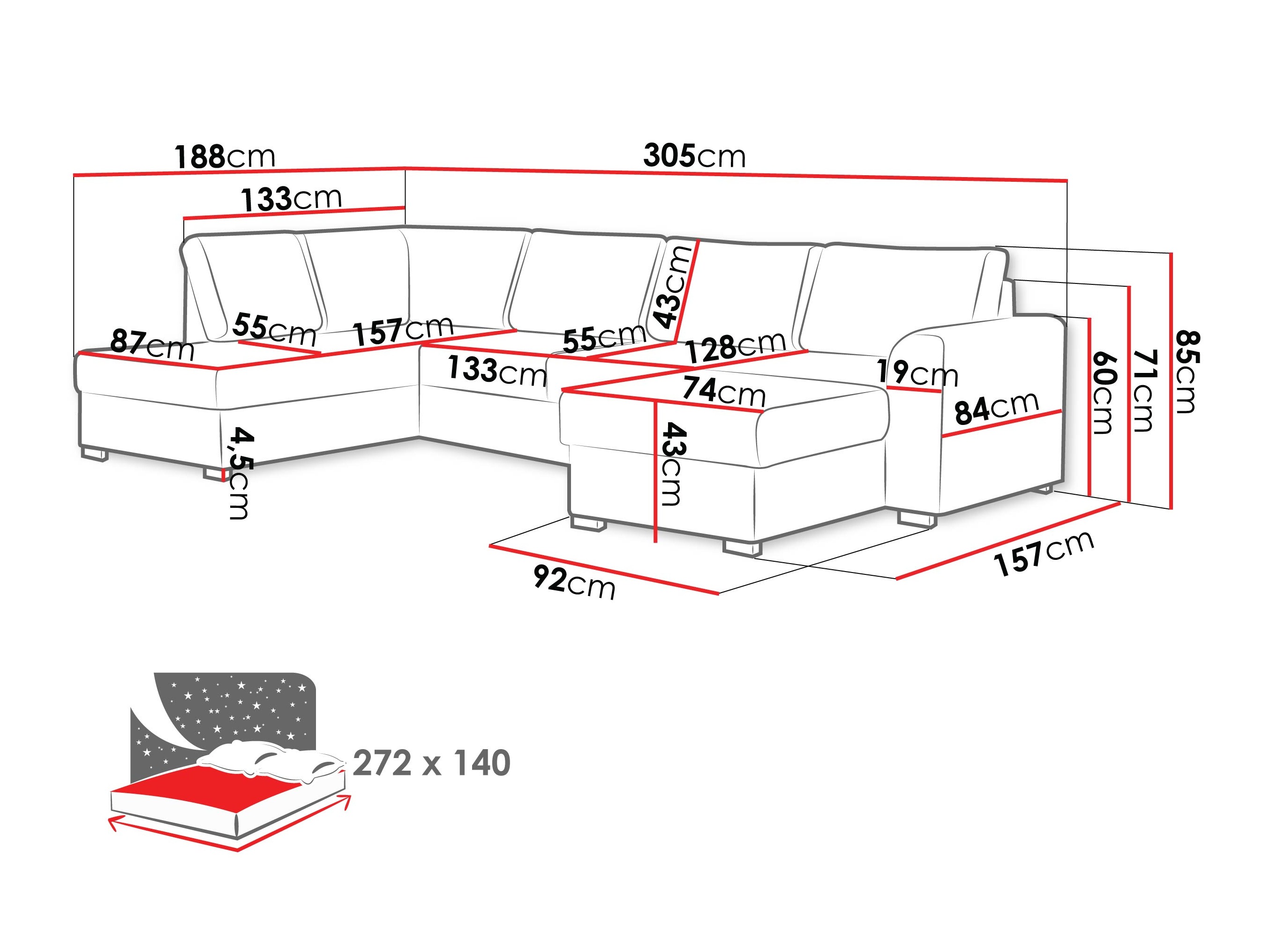 Kotna garnitura Comfivo Flumen (Piano 17 + Piano 14)
