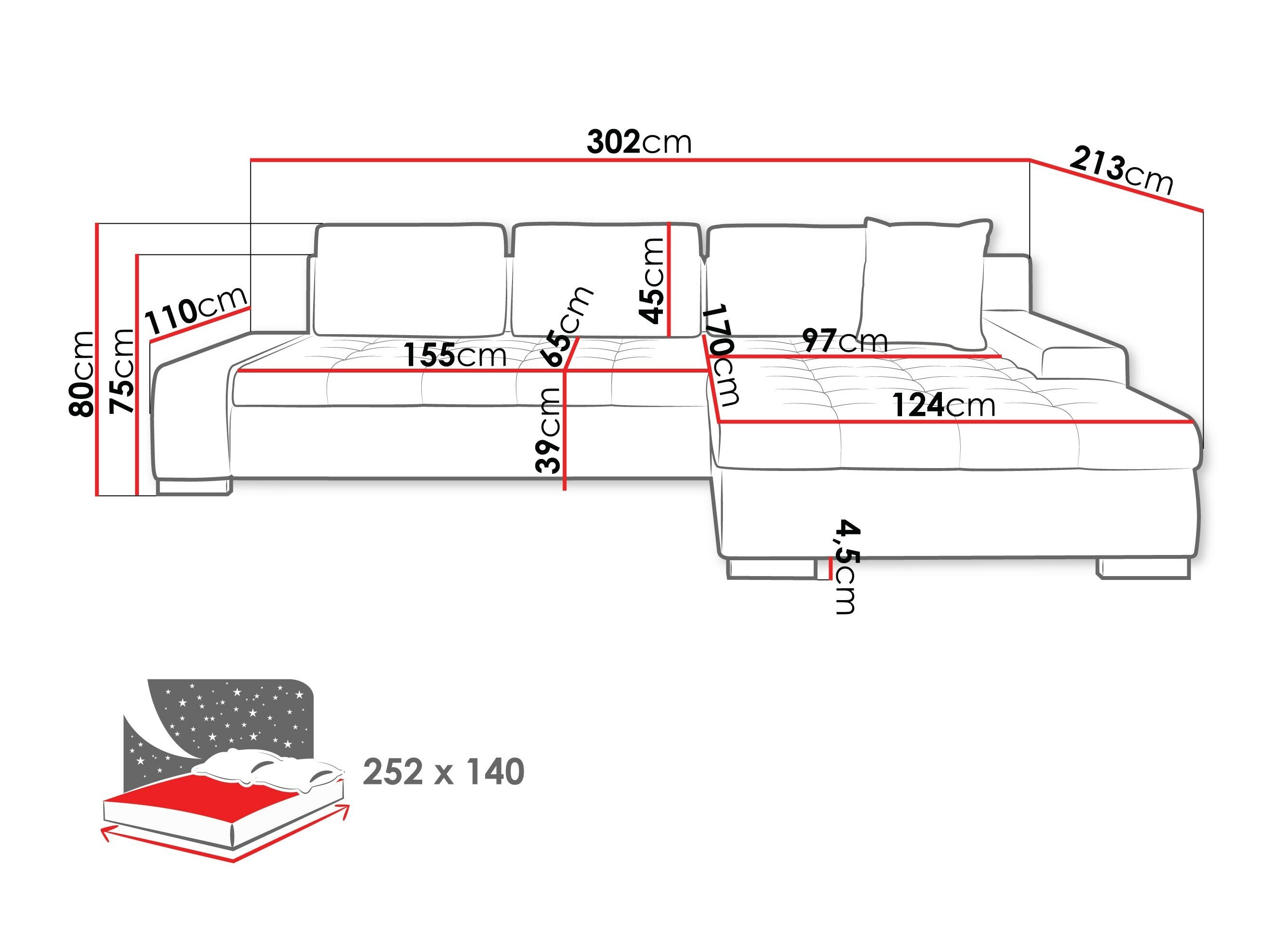 Kotna garnitura Comfivo Nitor II (Majorka 03)