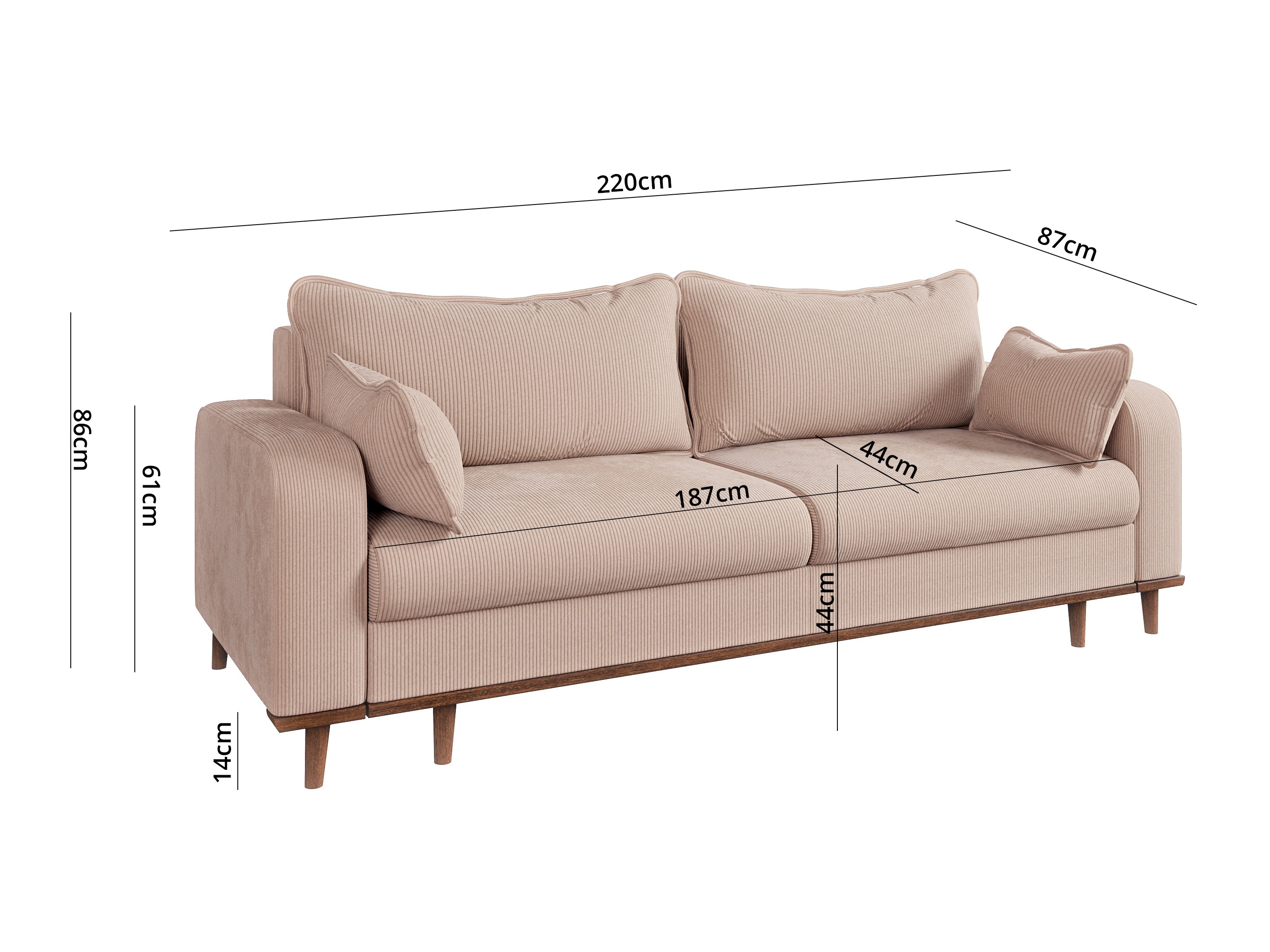 Raztegljiv kavč Rocklin 130 (Fjord 23)