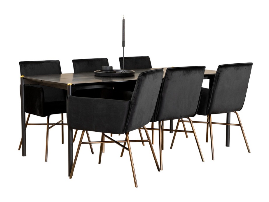 Jedilniški komplet Dallas 5034 (Črna + Baker)