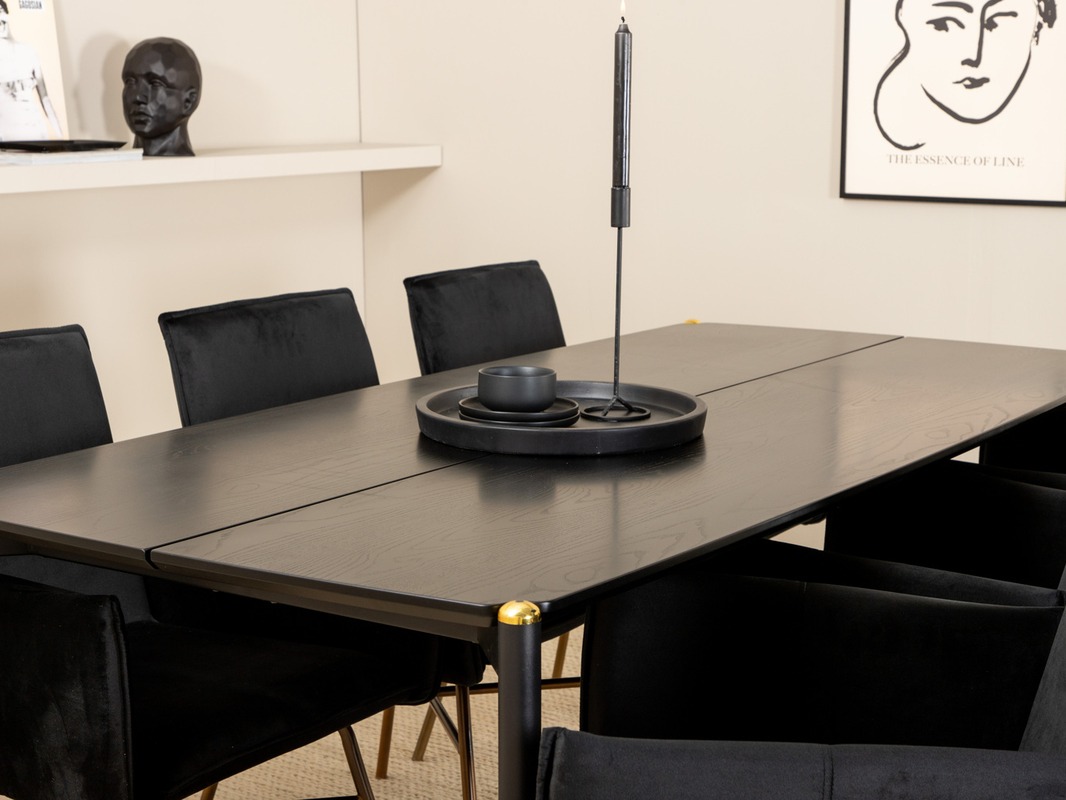 Jedilniški komplet Dallas 5034 (Črna + Baker)