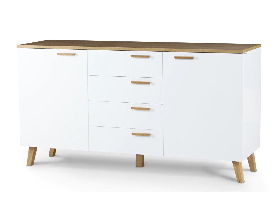 Komoda Fivbeli 100 (Bela + Hrast)