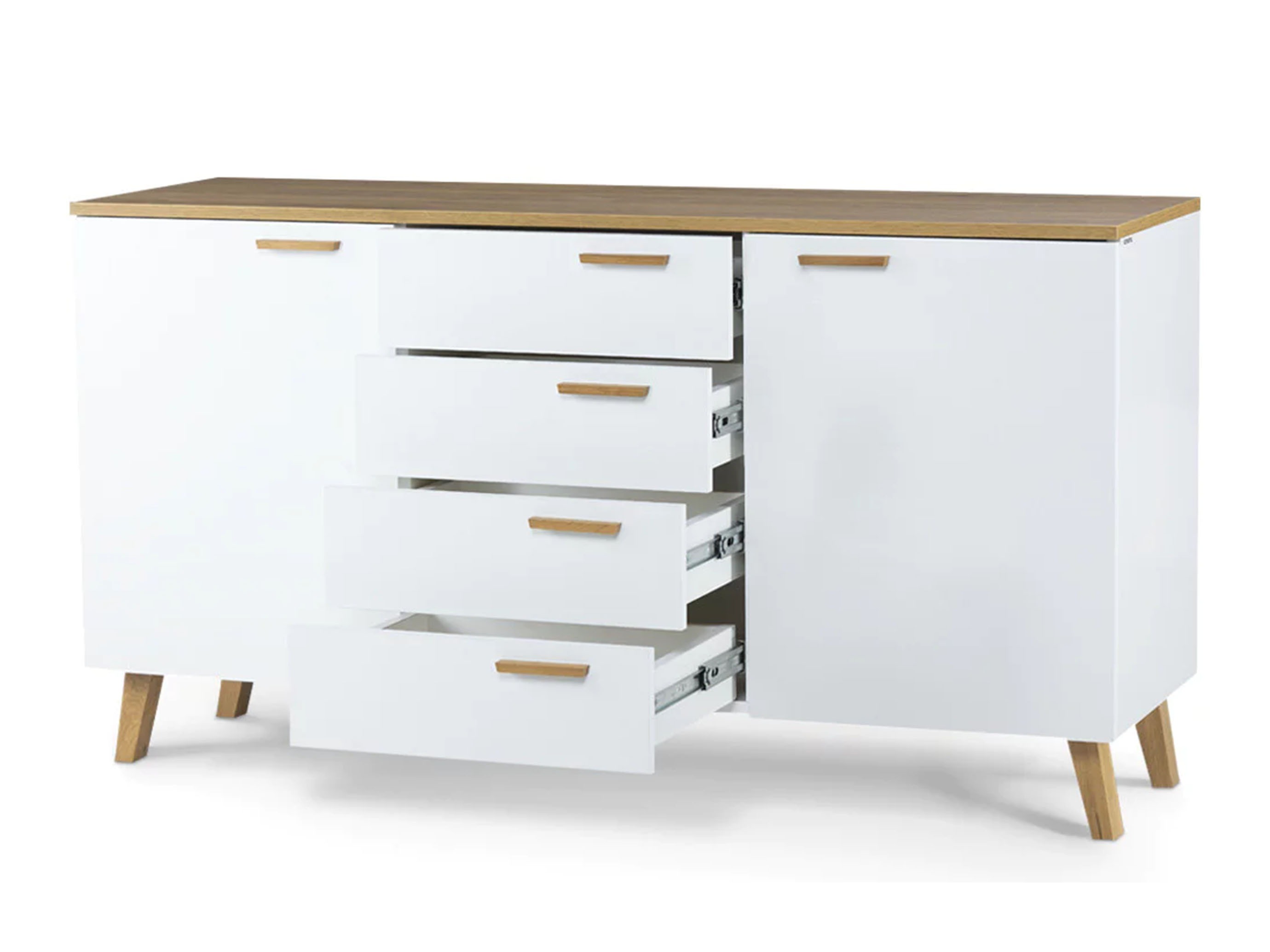 Komoda Fivbeli 100 (Bela + Hrast)