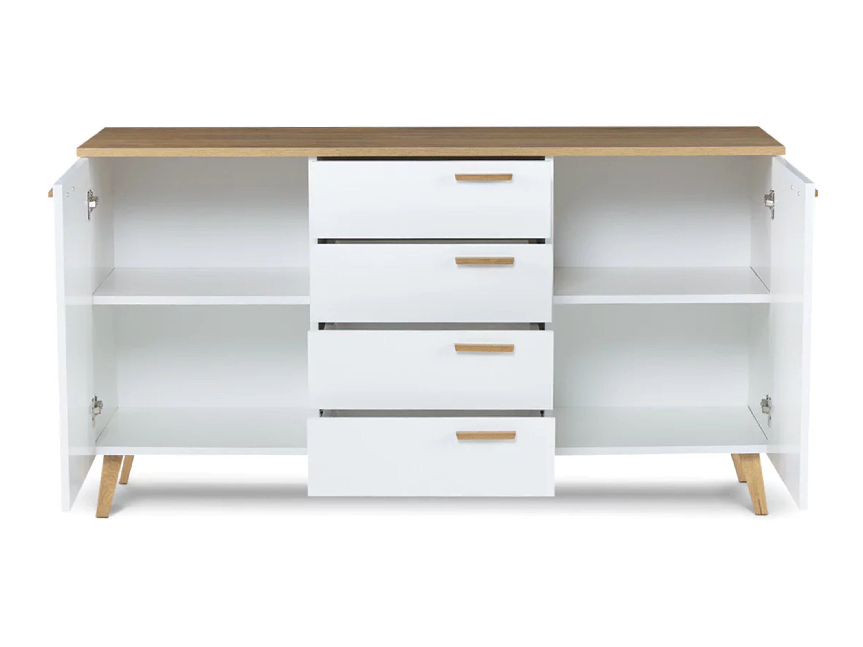 Komoda Fivbeli 100 (Bela + Hrast)