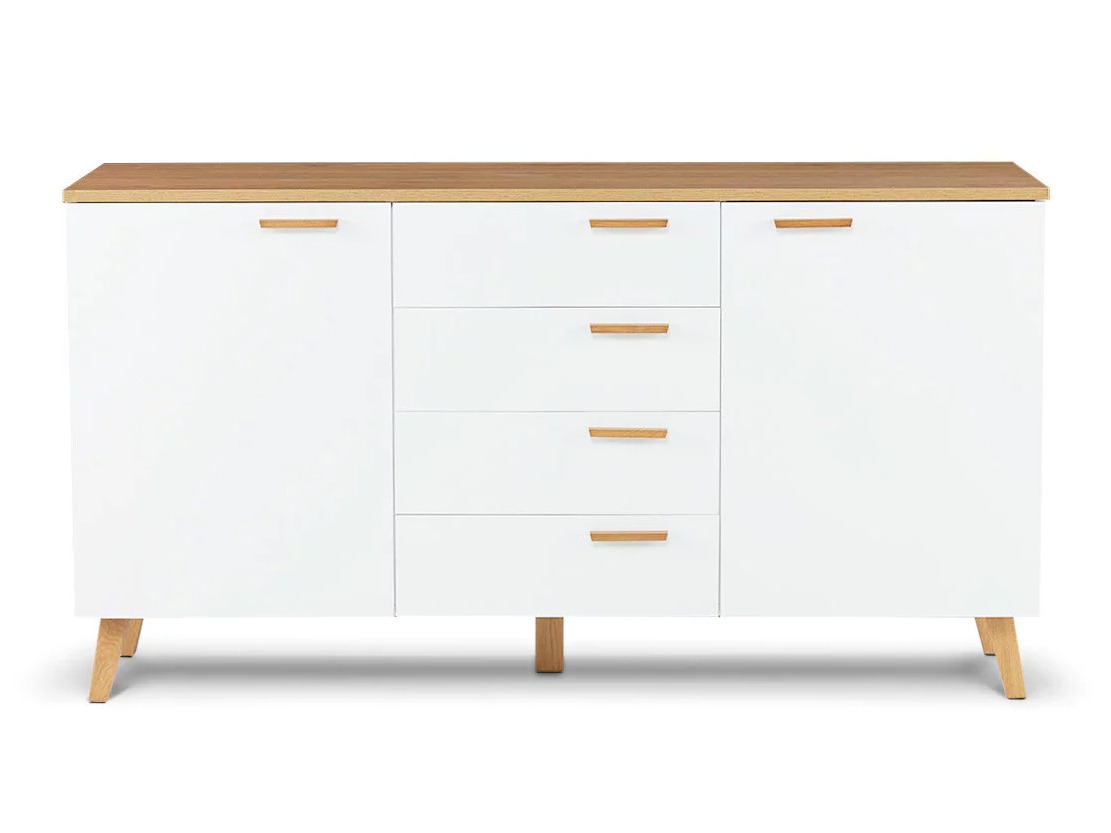 Komoda Fivbeli 100 (Bela + Hrast)