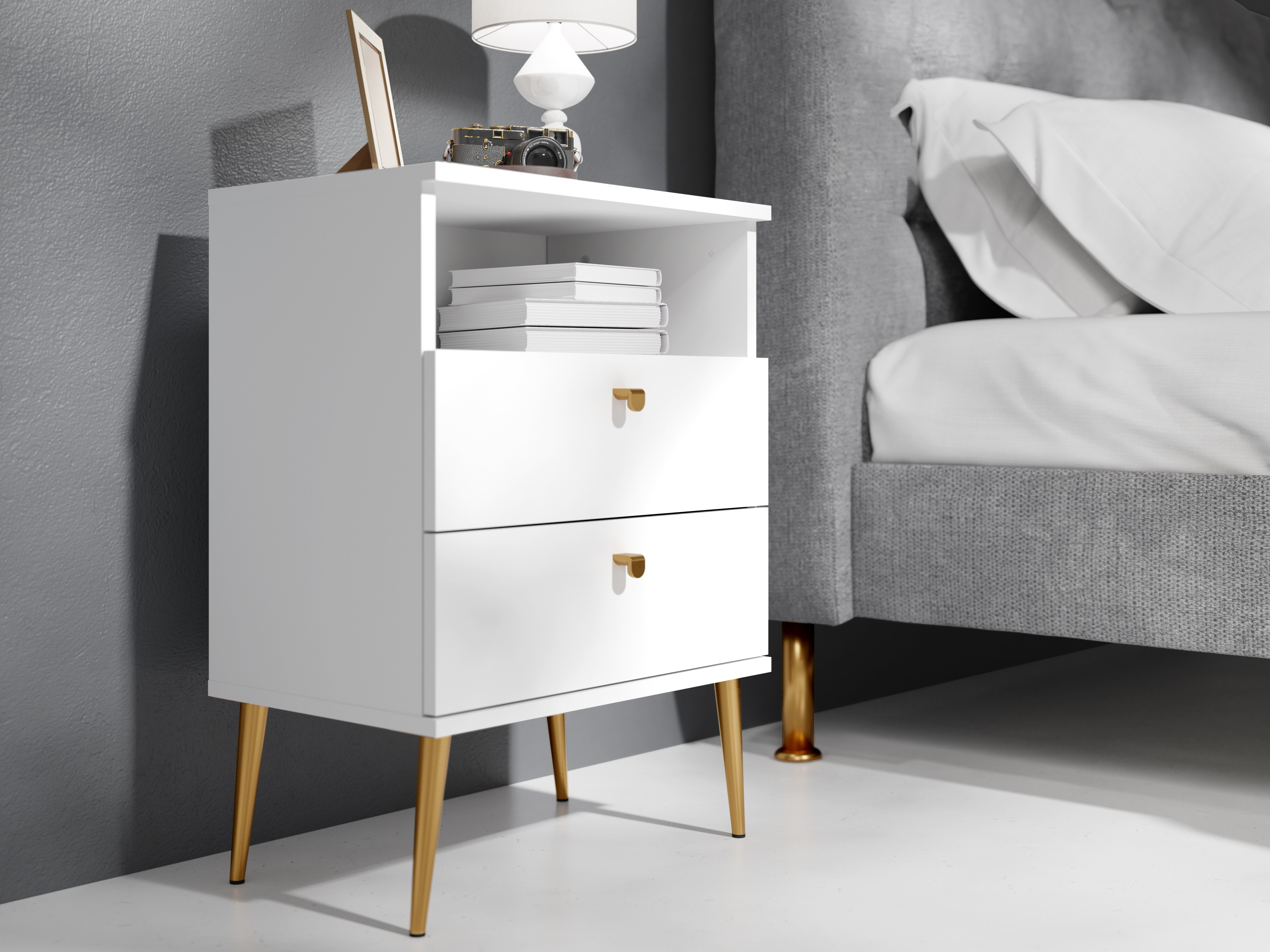 Nočna omarica Baytown 184 (Bela)