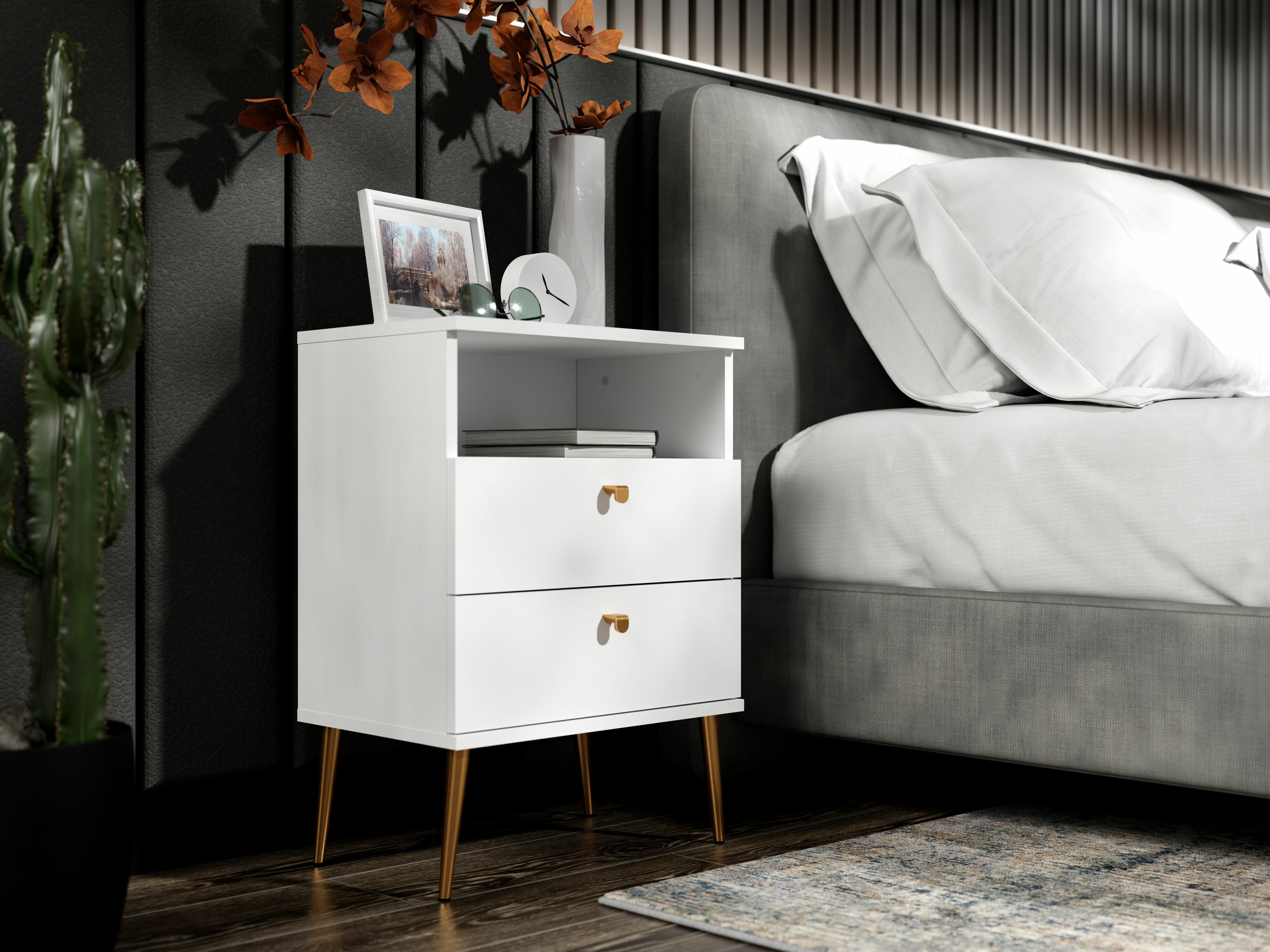 Nočna omarica Baytown 184 (Bela)