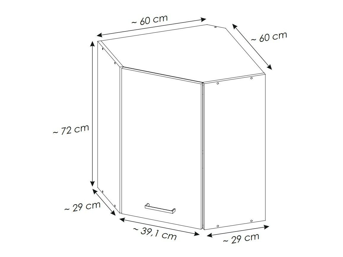 Modularna kotna stenska omarica Quti 119