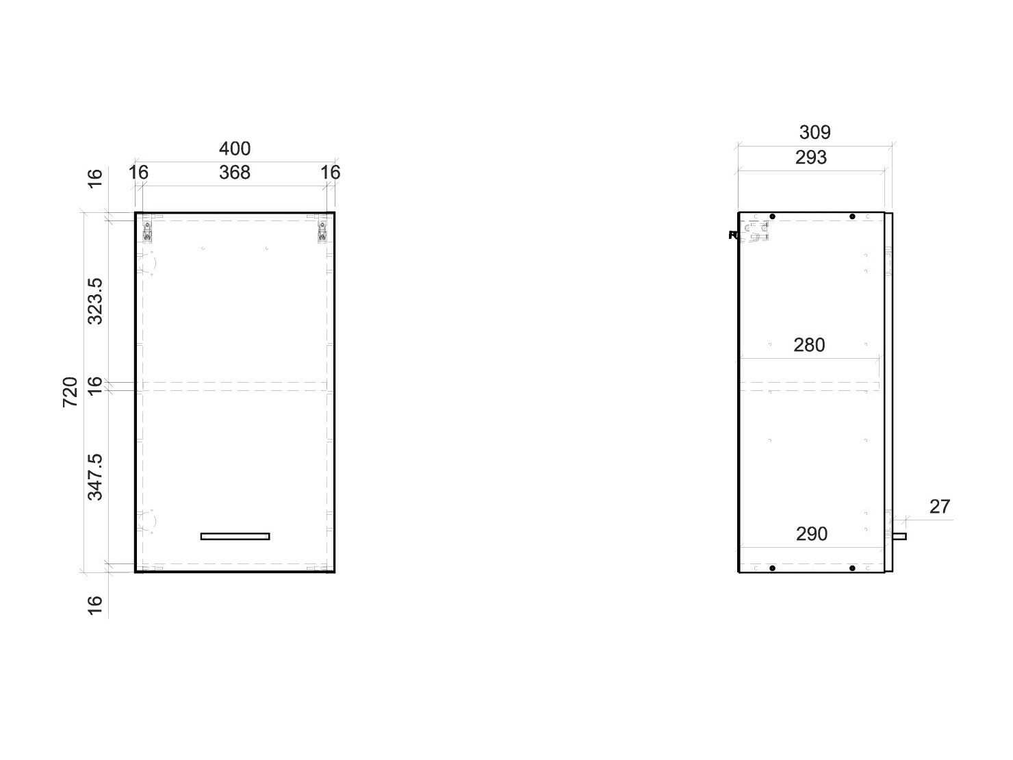 Modularna stenska omarica Quti 114