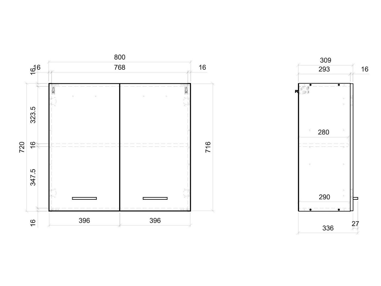 Modularna stenska omarica Quti 116