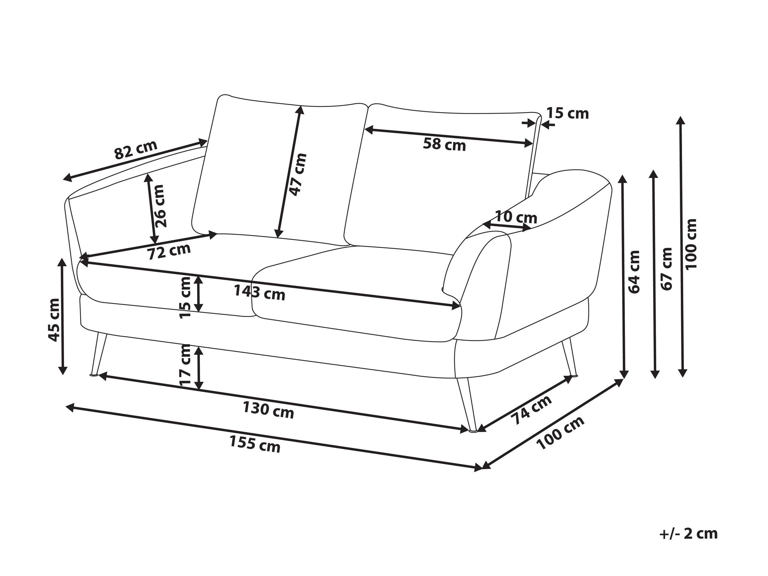 Kavč Berwyn 2900 (Bela)