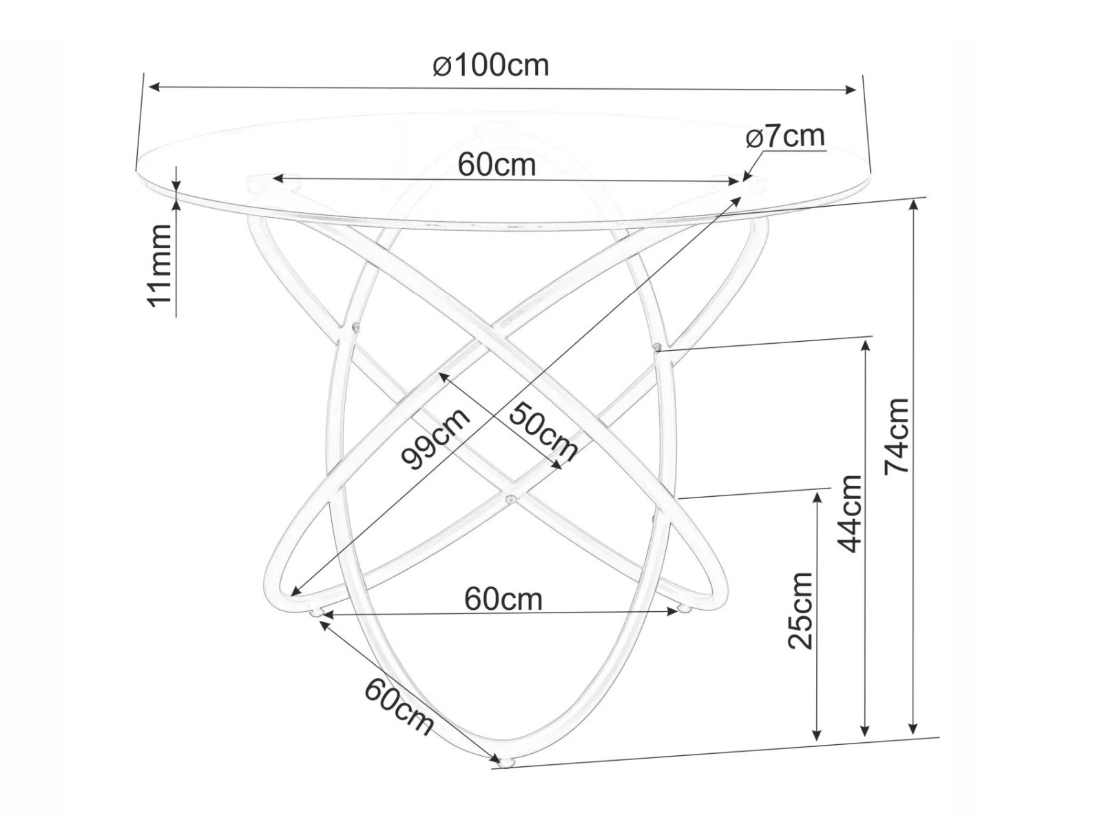 Miza Detroit 933 (Črna)