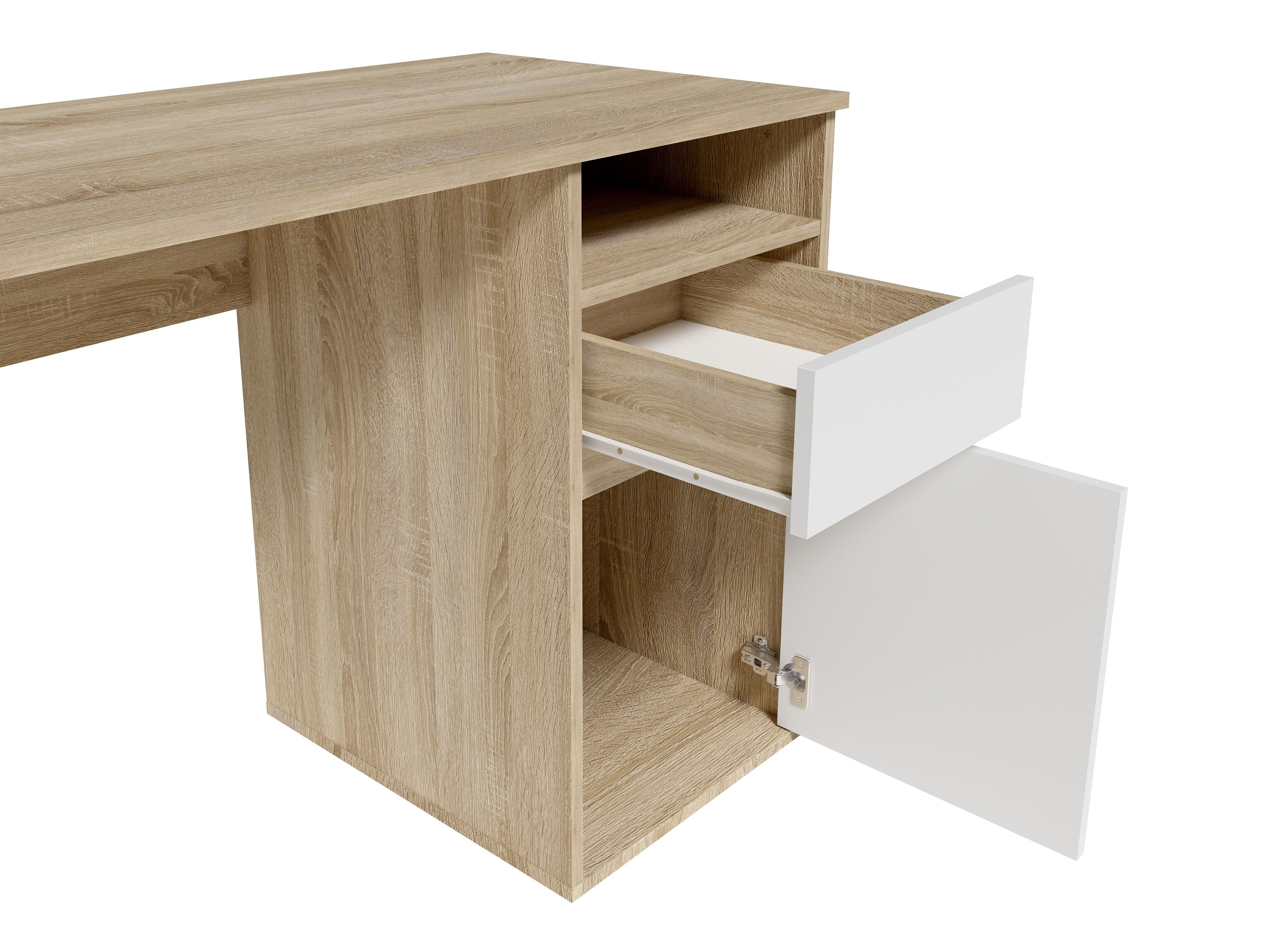 Pisalna miza Baytown 190 (Bela + Sonoma hrast)